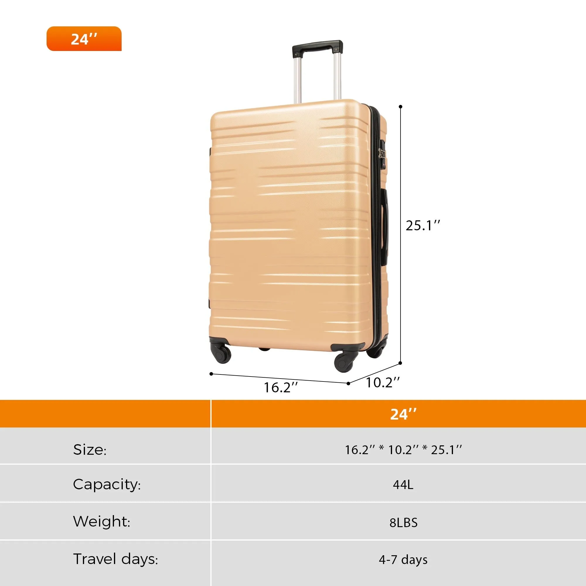 24" Luggage Sets Suitcase/Trunk /Check-in Luggage /Carry-on Luggage
