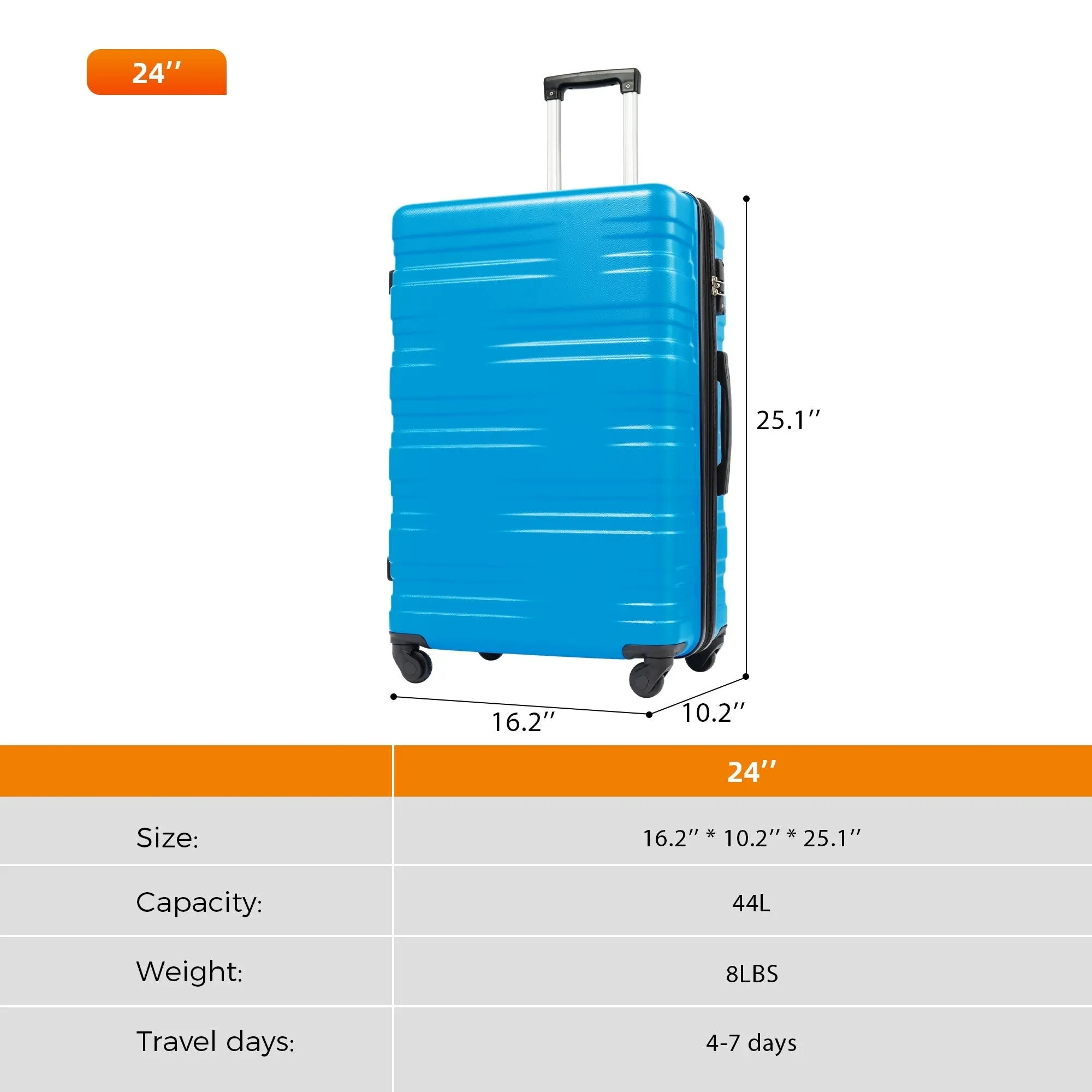 24" Luggage Sets Suitcase/Trunk /Check-in Luggage /Carry-on Luggage