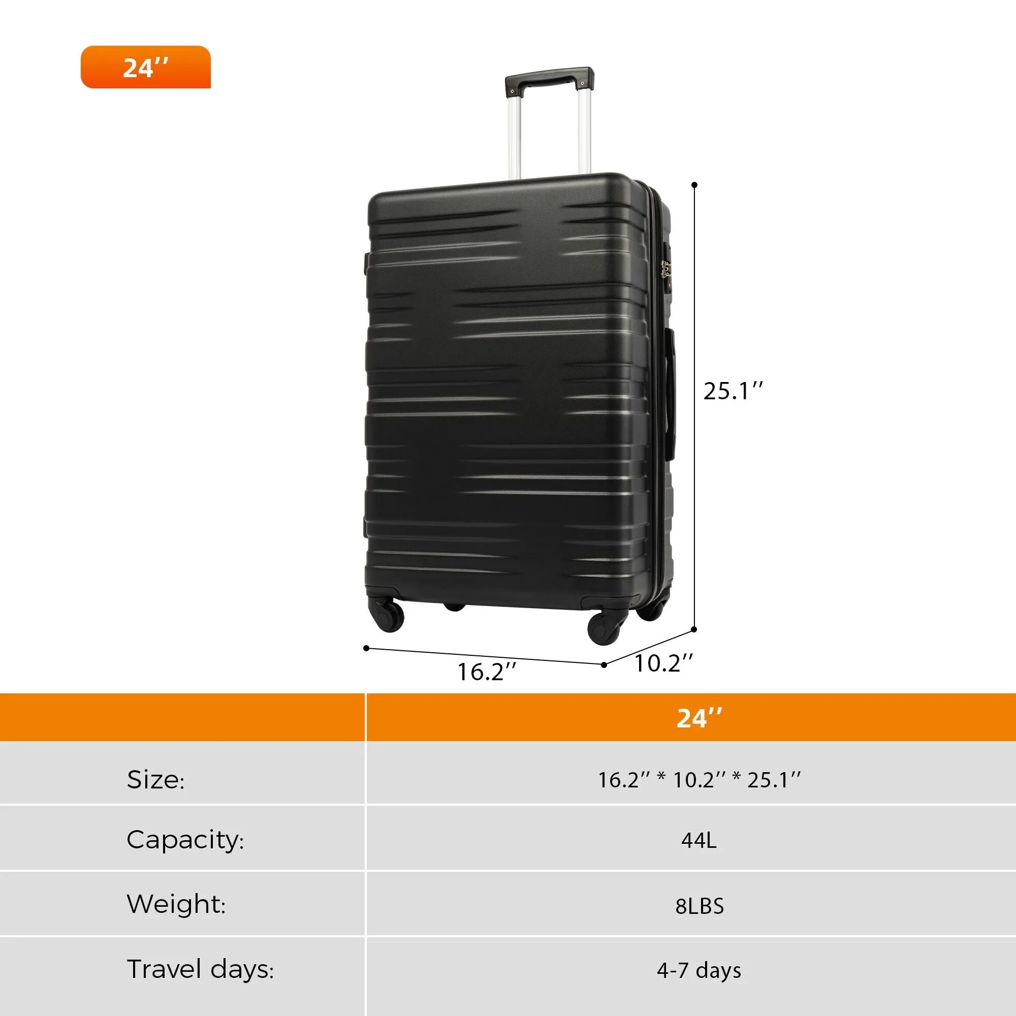 24" Luggage Sets Suitcase/Trunk /Check-in Luggage /Carry-on Luggage