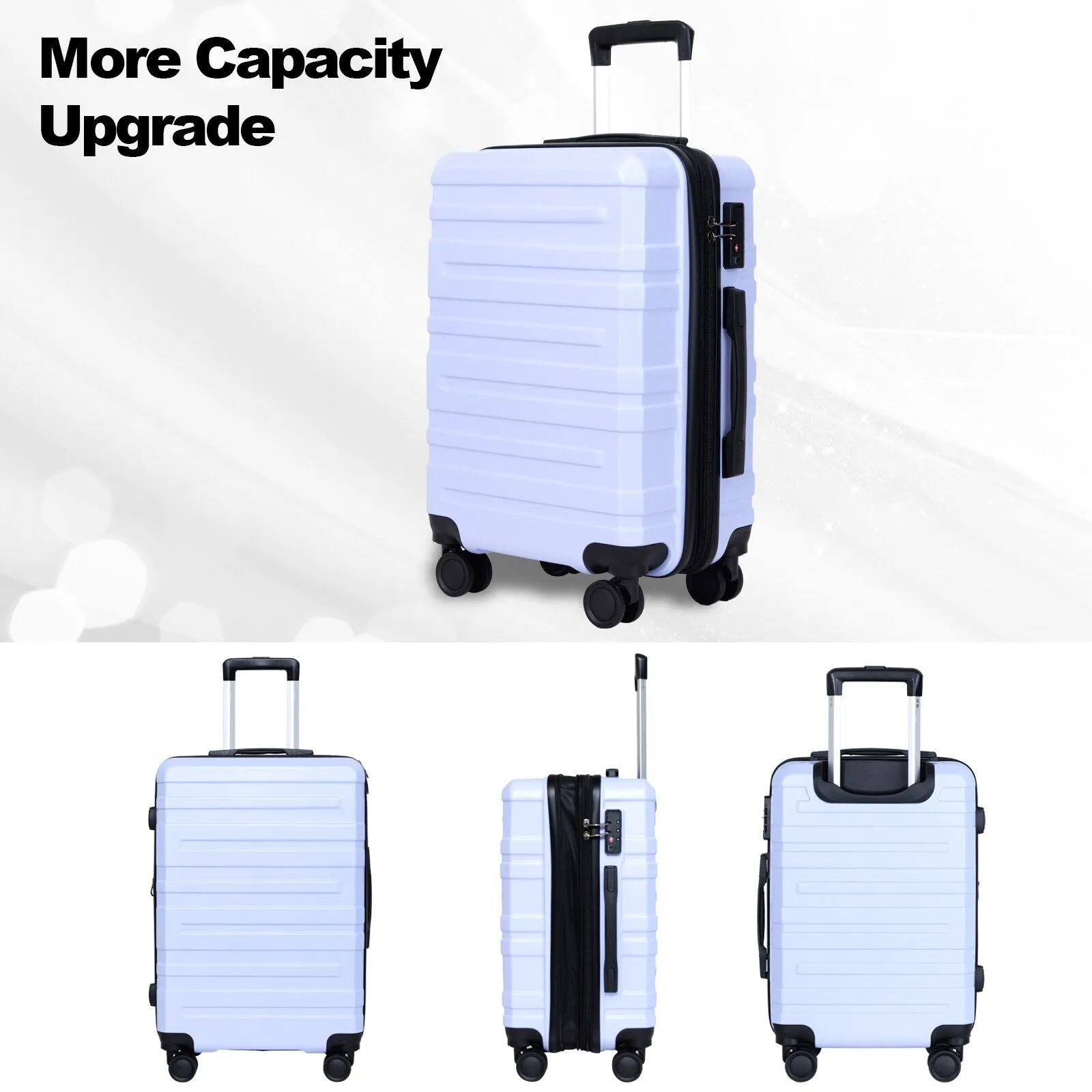 28/24/20 Luggage Sets with Dual Spinner Wheels, Hardshell Expandable Luggage with Tsa Approved Lock