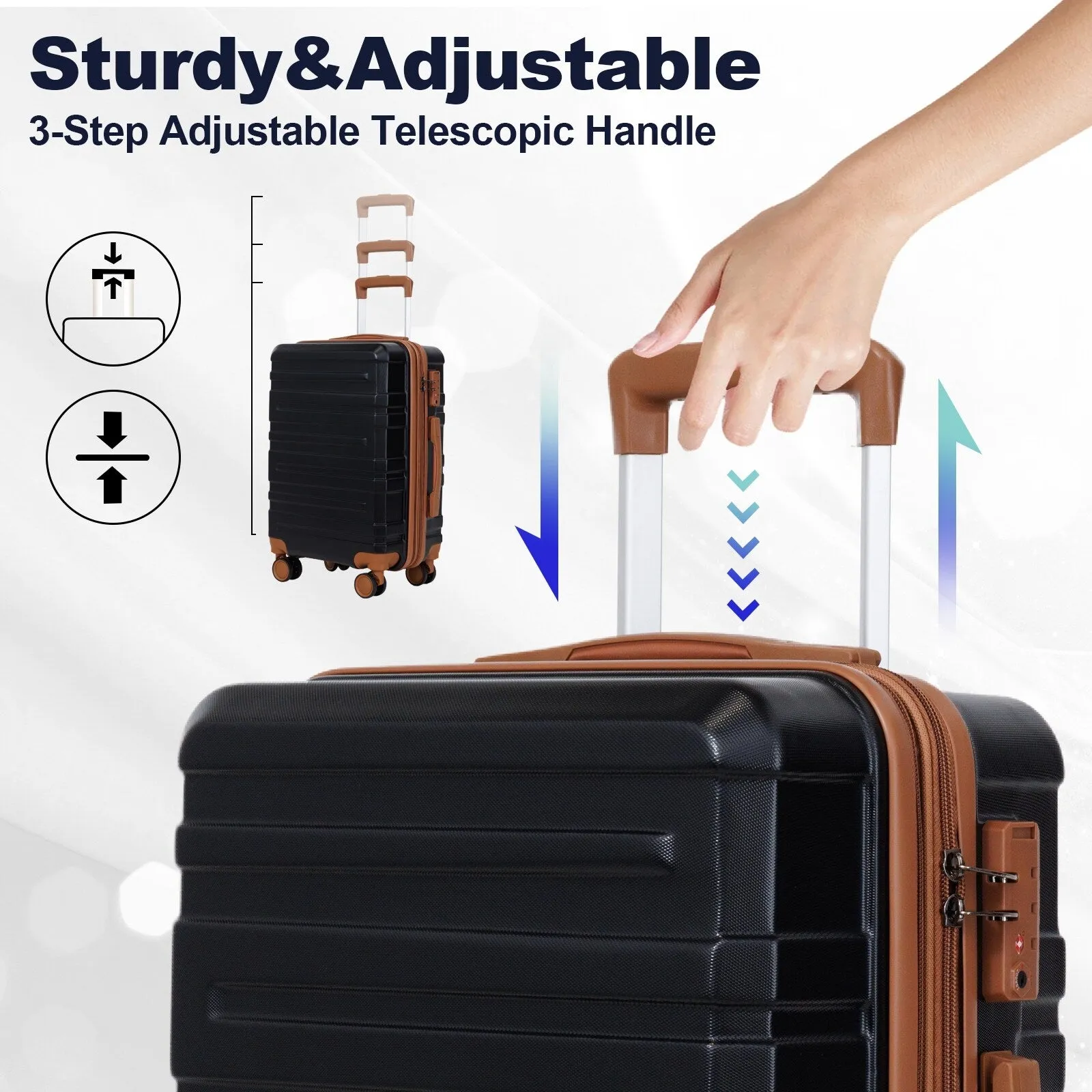 28/24/20 Luggage Sets with Dual Spinner Wheels, Hardshell Expandable Luggage with Tsa Approved Lock