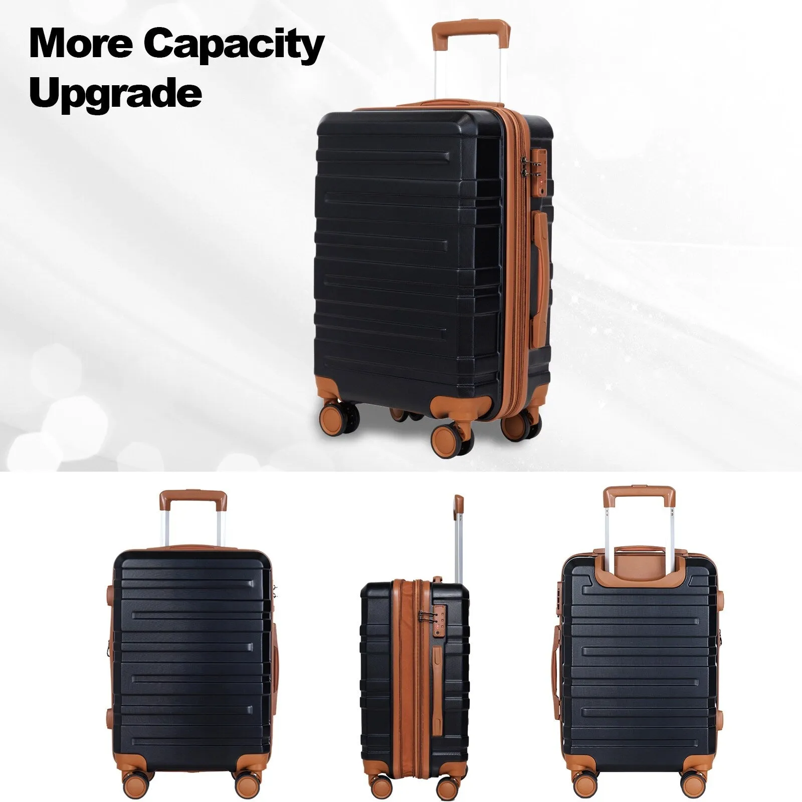 28/24/20 Luggage Sets with Dual Spinner Wheels, Hardshell Expandable Luggage with Tsa Approved Lock