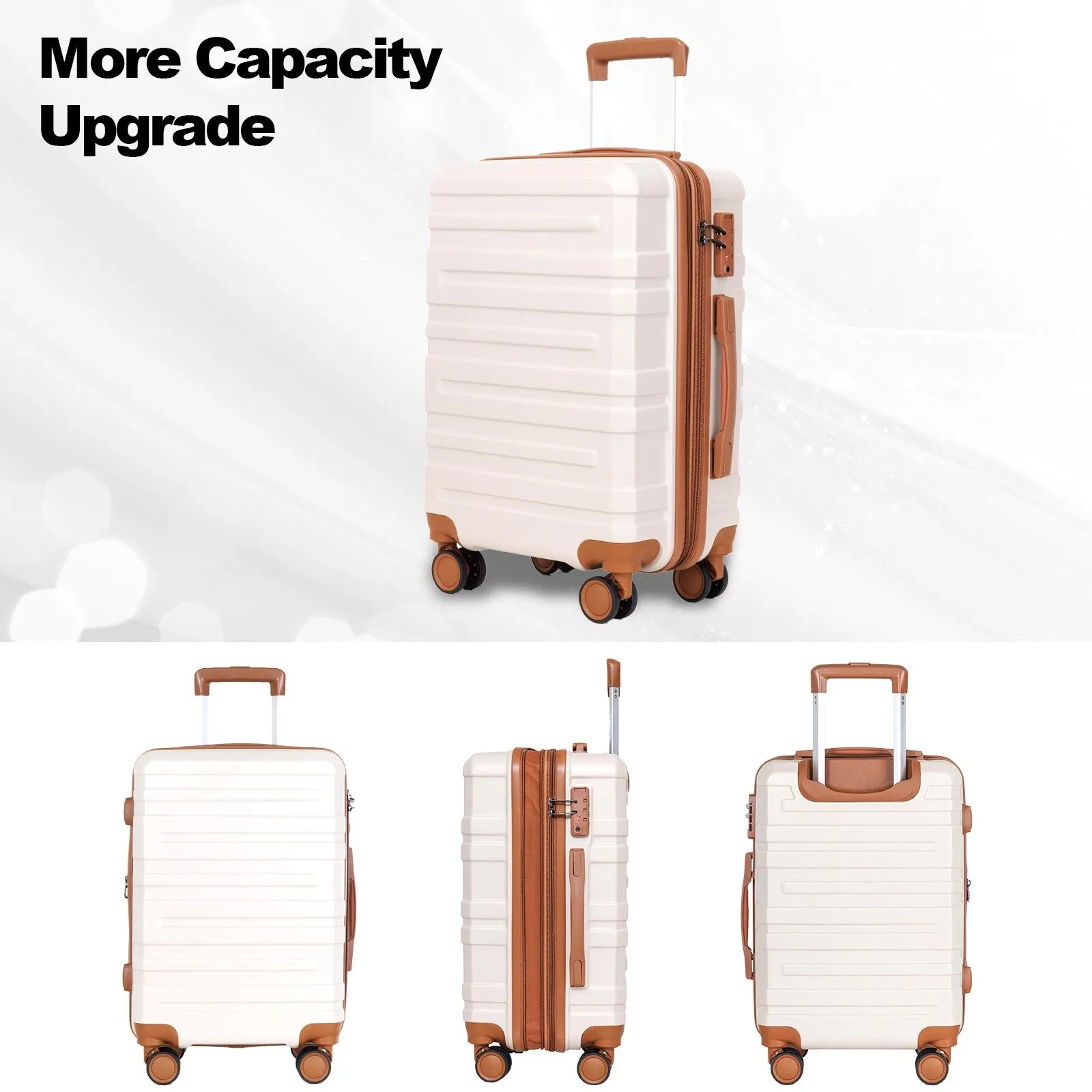 28/24/20 Luggage Sets with Dual Spinner Wheels, Hardshell Expandable Luggage with Tsa Approved Lock