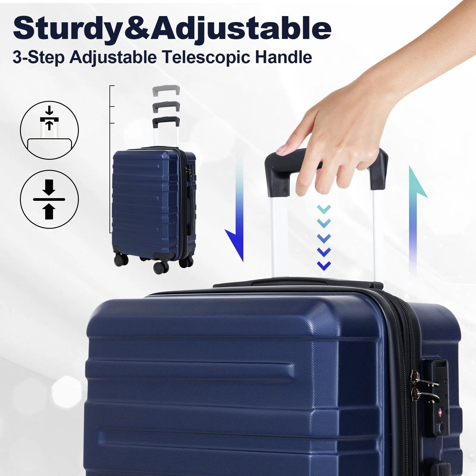 28/24/20 Luggage Sets with Dual Spinner Wheels, Hardshell Expandable Luggage with Tsa Approved Lock