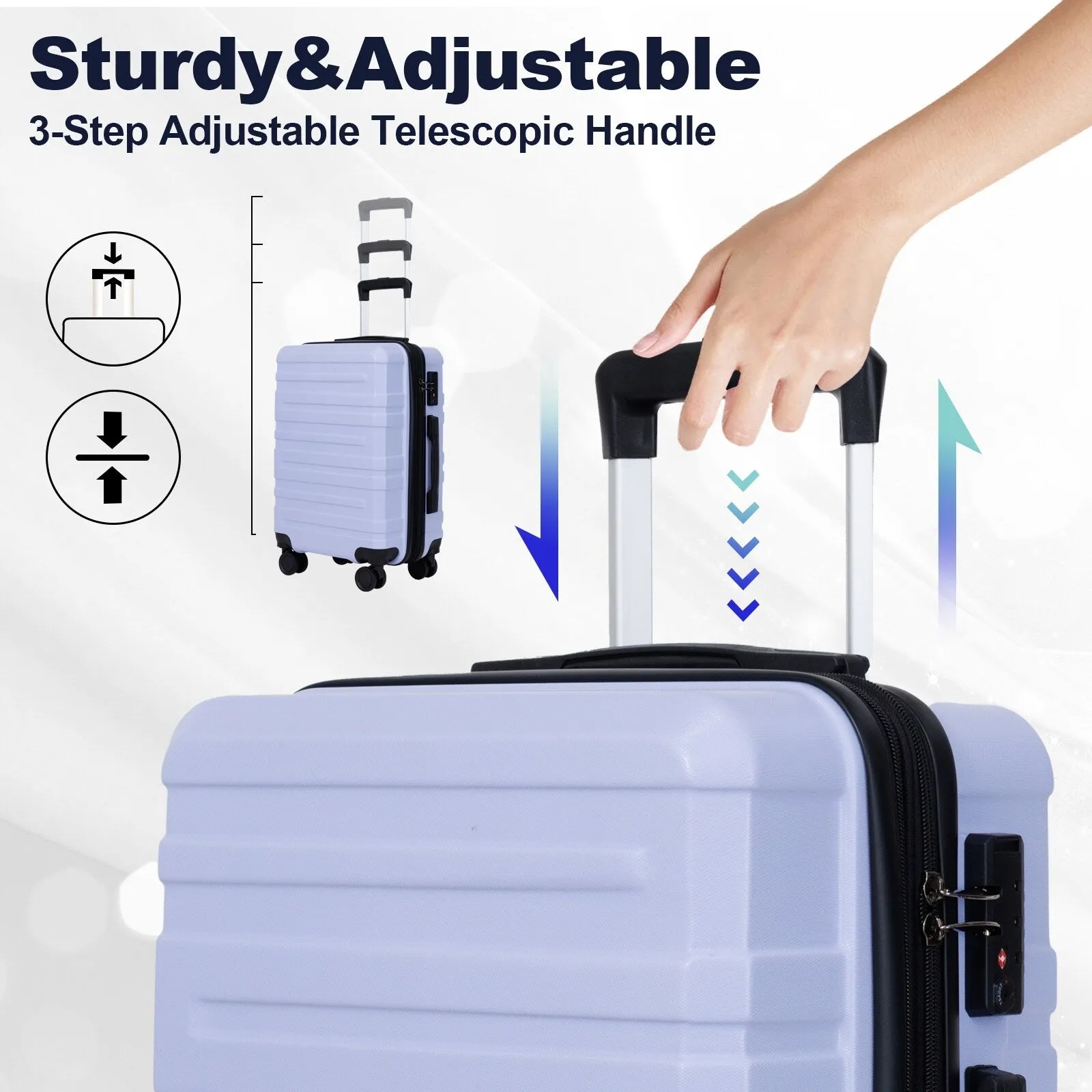 28/24/20 Luggage Sets with Dual Spinner Wheels, Hardshell Expandable Luggage with Tsa Approved Lock