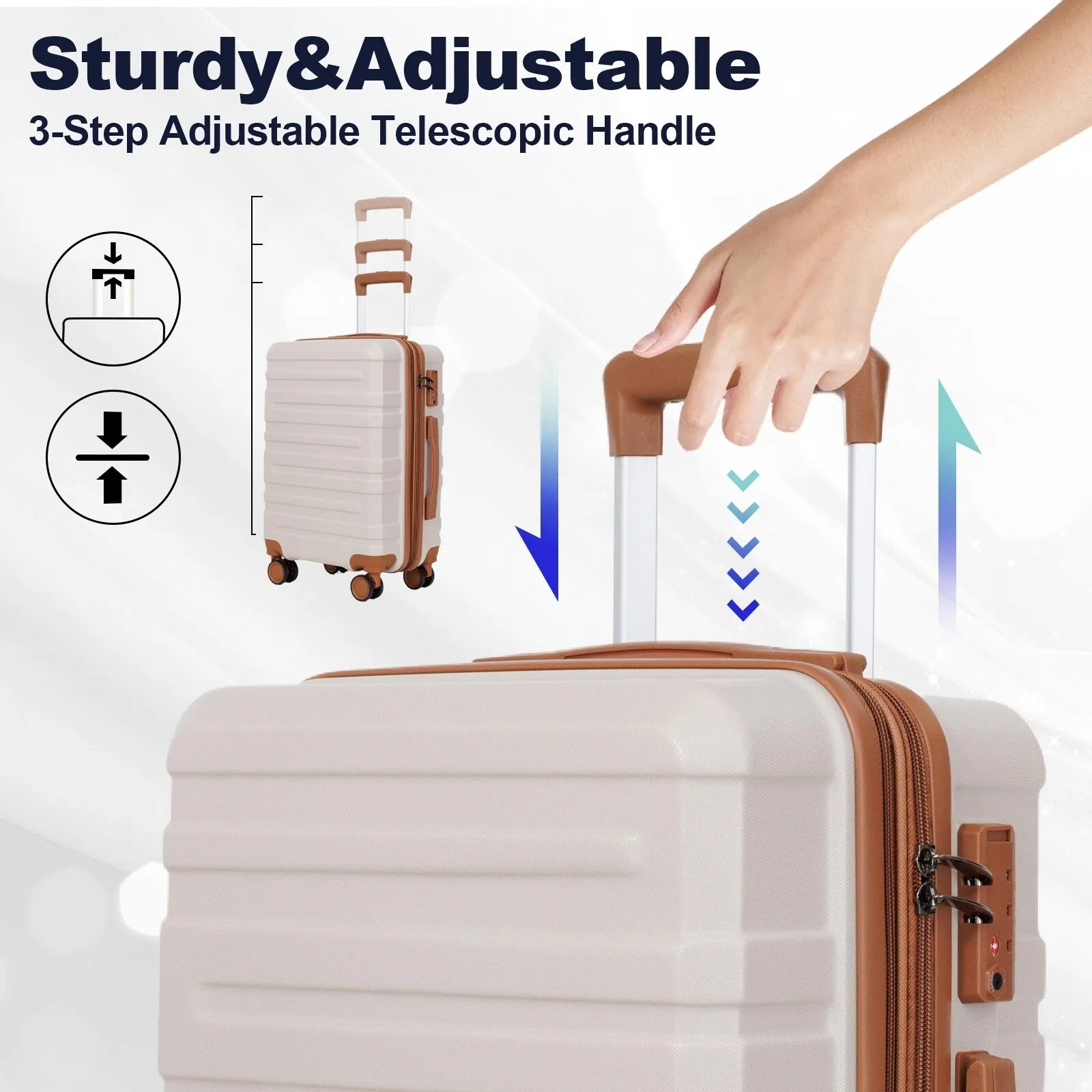 28/24/20 Luggage Sets with Dual Spinner Wheels, Hardshell Expandable Luggage with Tsa Approved Lock