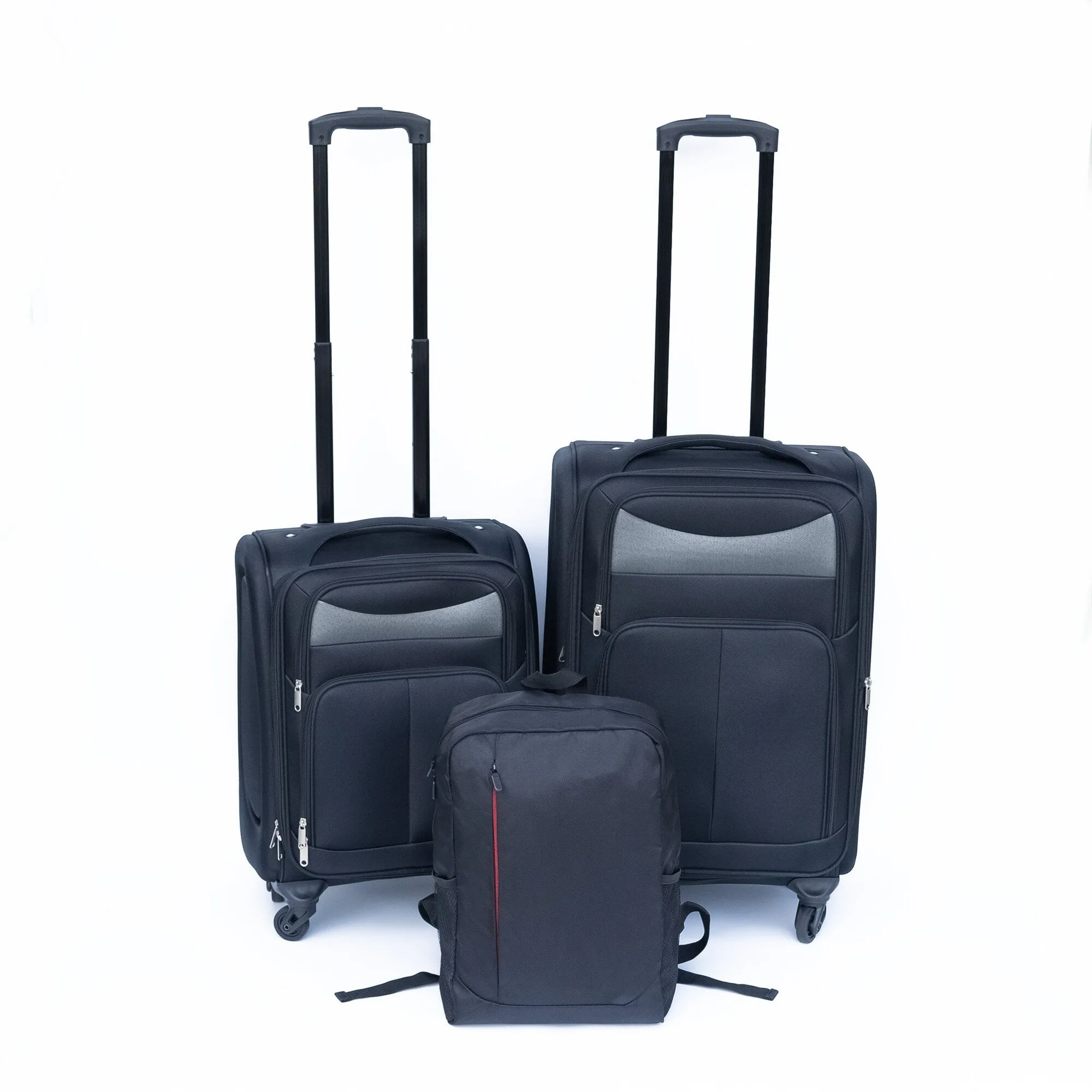 2pcs Softsided Suitcase Set w/Universal Wheels & Oxford Cloth Backpack