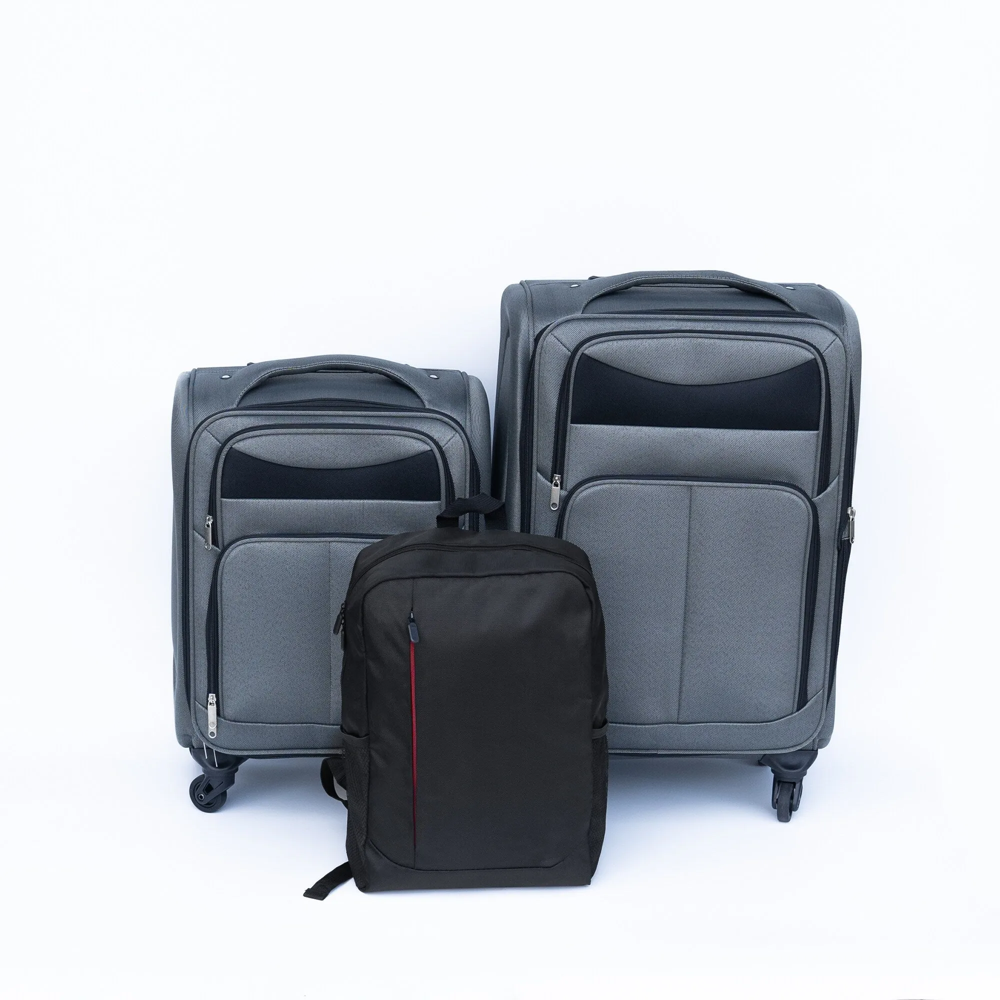 2pcs Softsided Suitcase Set w/Universal Wheels & Oxford Cloth Backpack