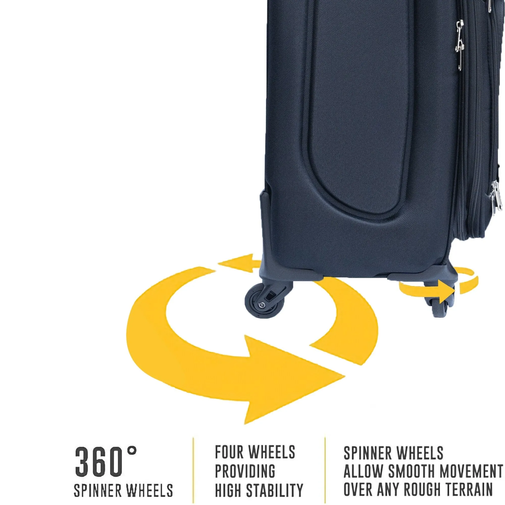 2pcs Softsided Suitcase Set w/Universal Wheels & Oxford Cloth Backpack