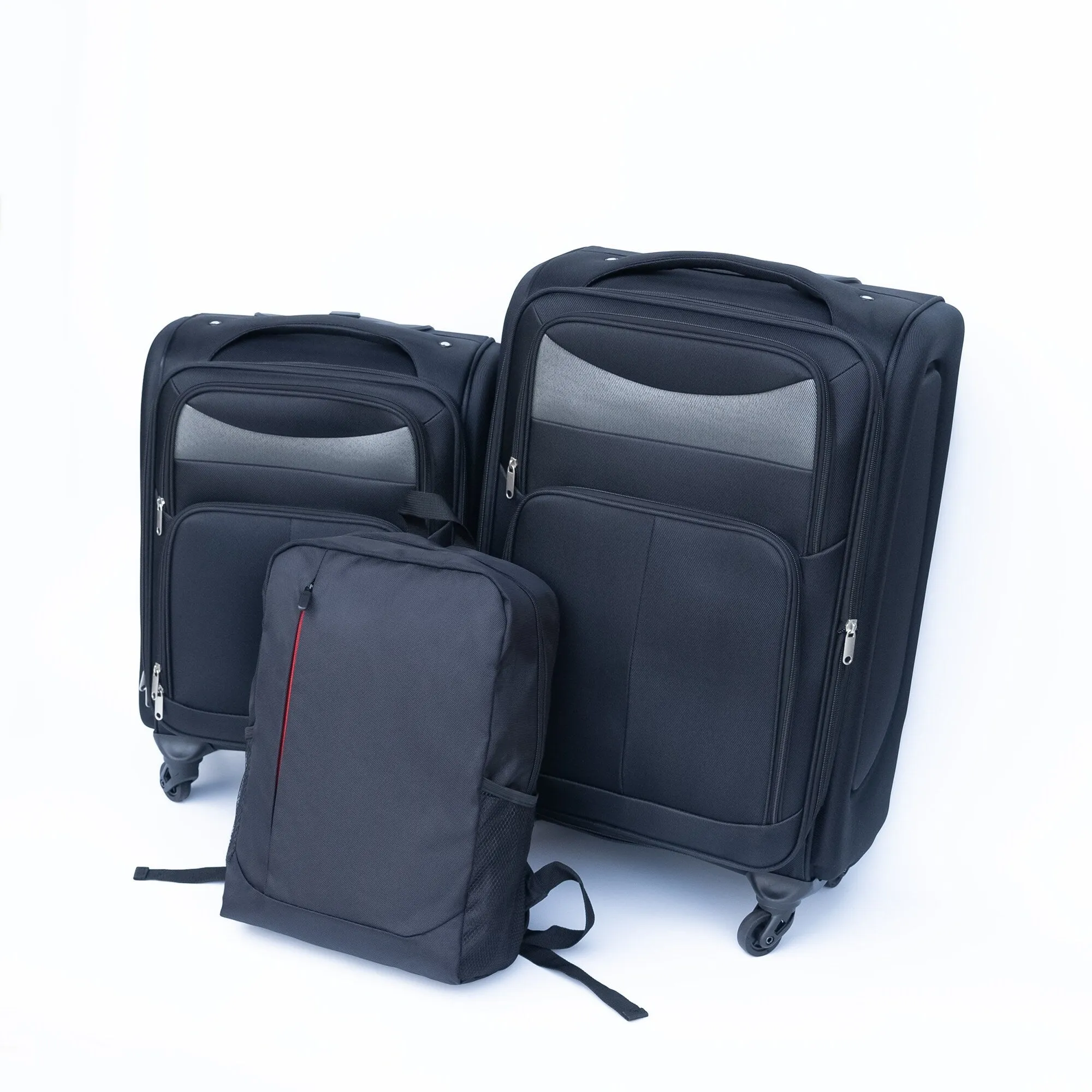 2pcs Softsided Suitcase Set w/Universal Wheels & Oxford Cloth Backpack