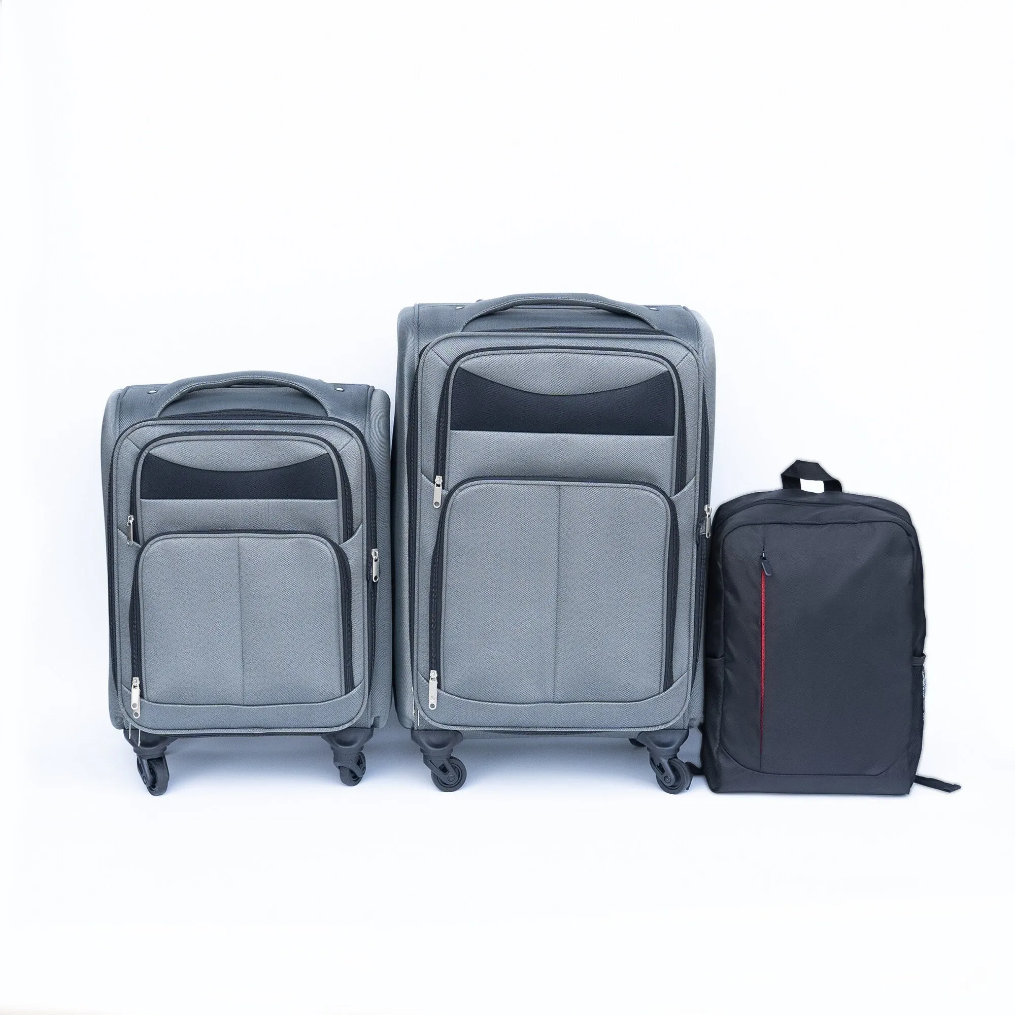 2pcs Softsided Suitcase Set w/Universal Wheels & Oxford Cloth Backpack
