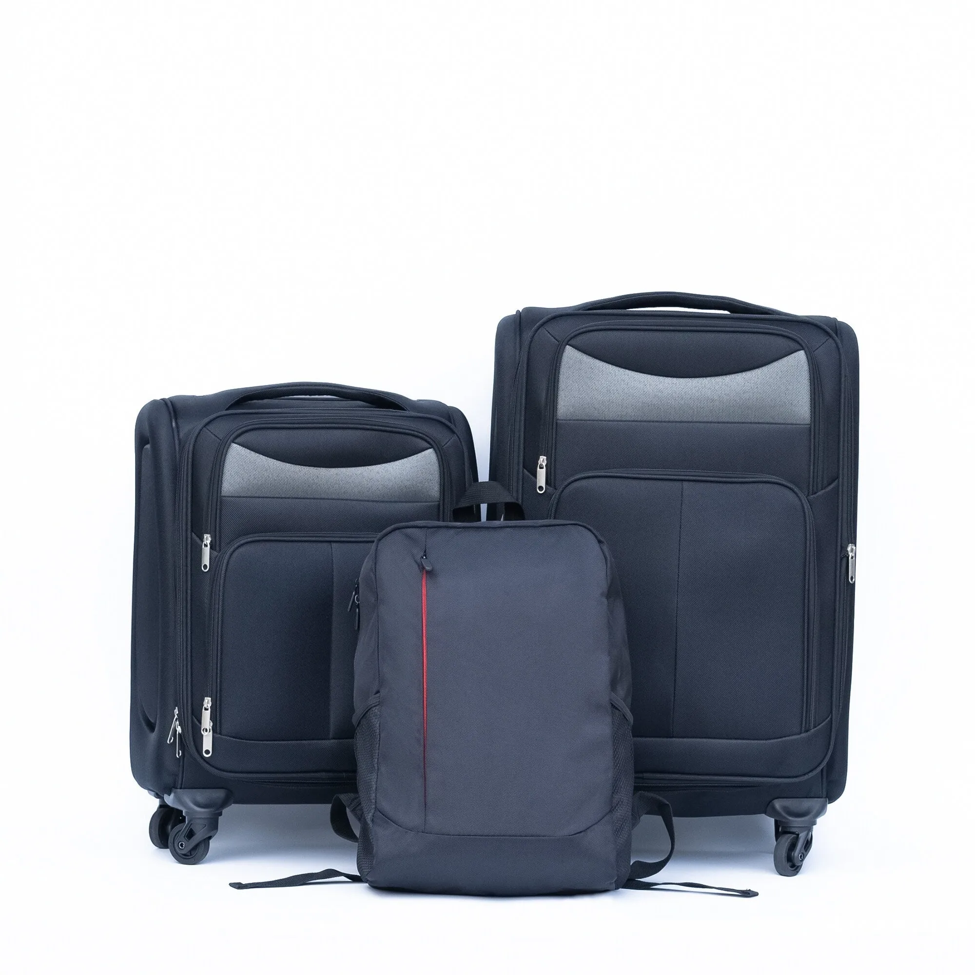 2pcs Softsided Suitcase Set w/Universal Wheels & Oxford Cloth Backpack