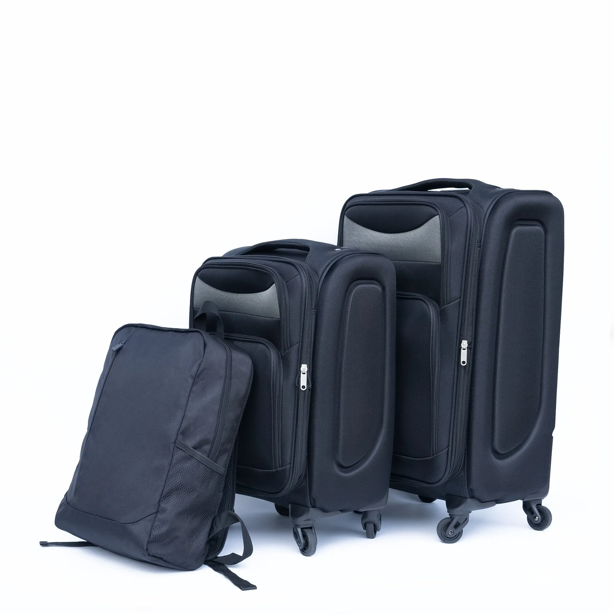 2pcs Softsided Suitcase Set w/Universal Wheels & Oxford Cloth Backpack