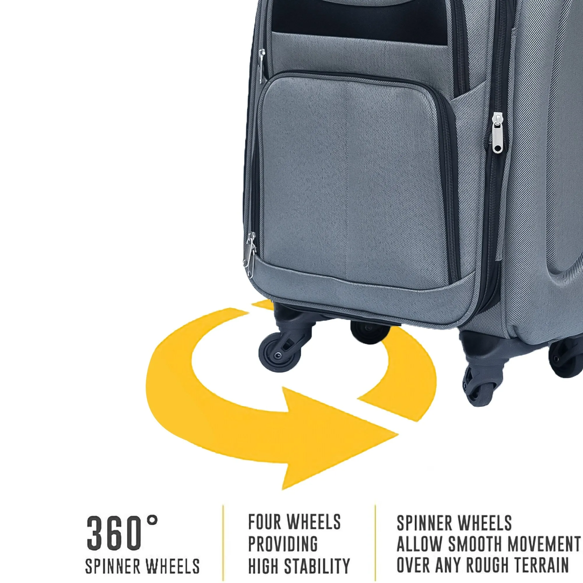 2pcs Softsided Suitcase Set w/Universal Wheels & Oxford Cloth Backpack
