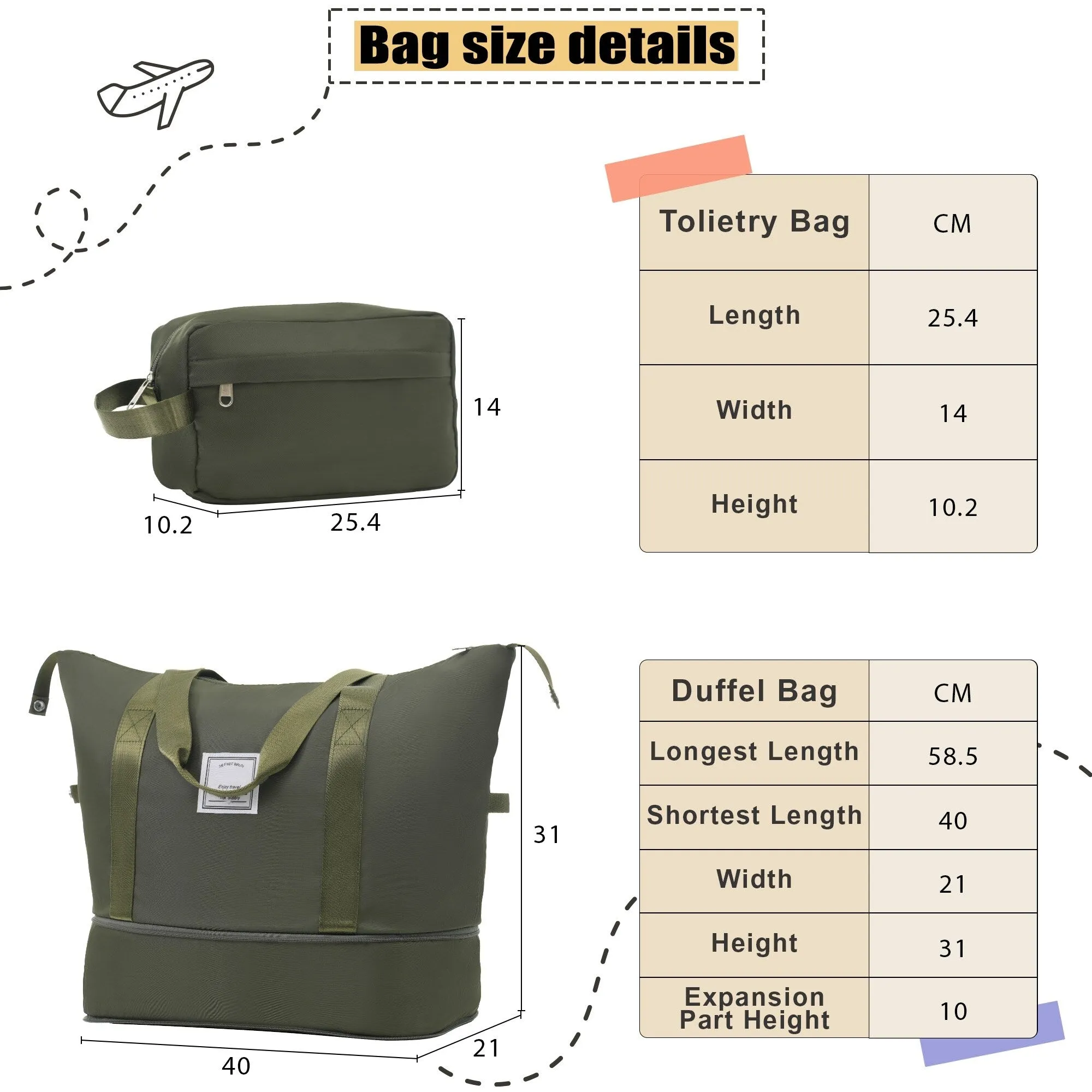 3 Piece Expandable Luggage Set with Duffel Bag and Upright Spinner, Softside Suitcase with TSA Combination Lock & Toiletry Bag