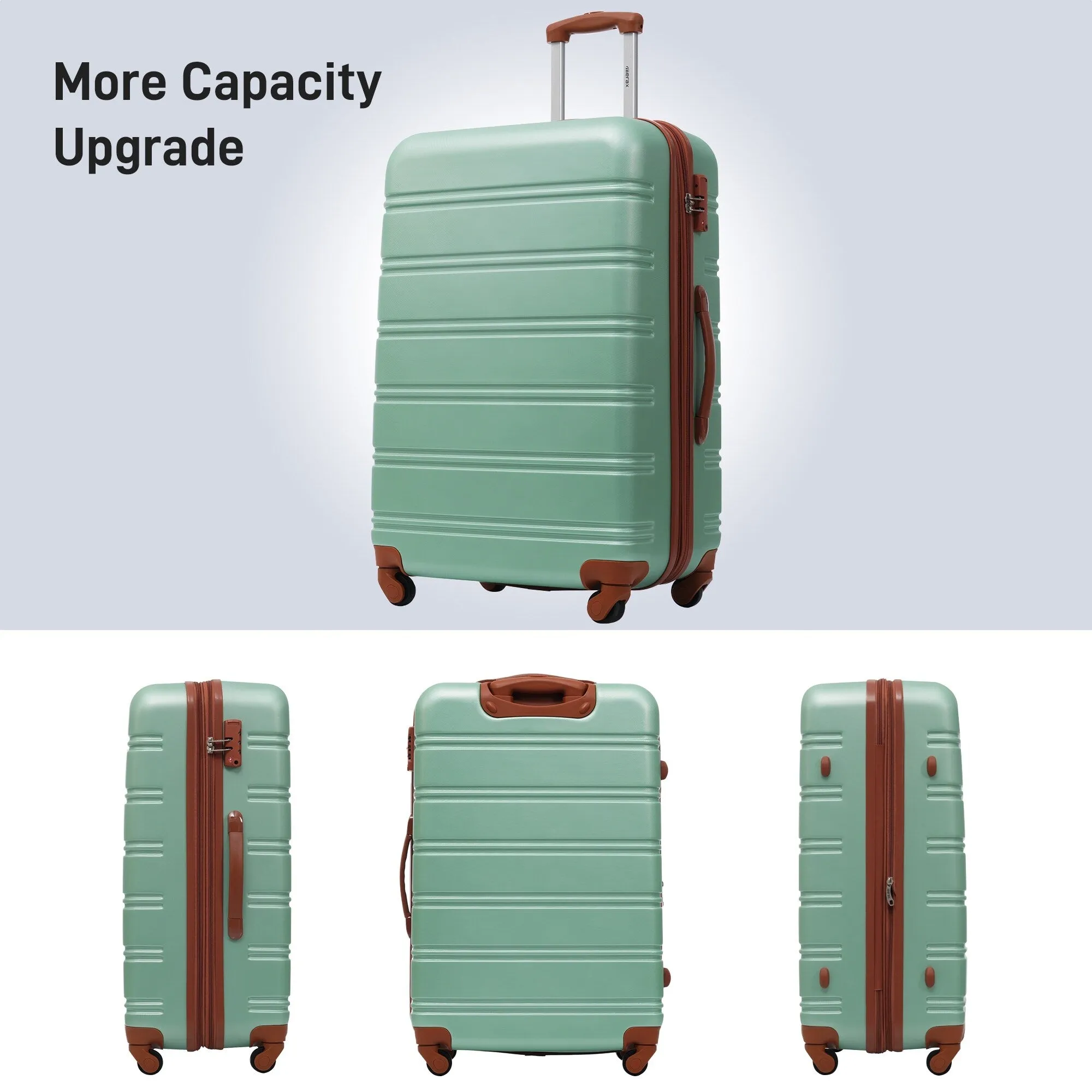 3 Piece Luggage Set Hardside Expandable Spinner Suitcase with TSA Lock Aluminum Handle 20" 24" 28"