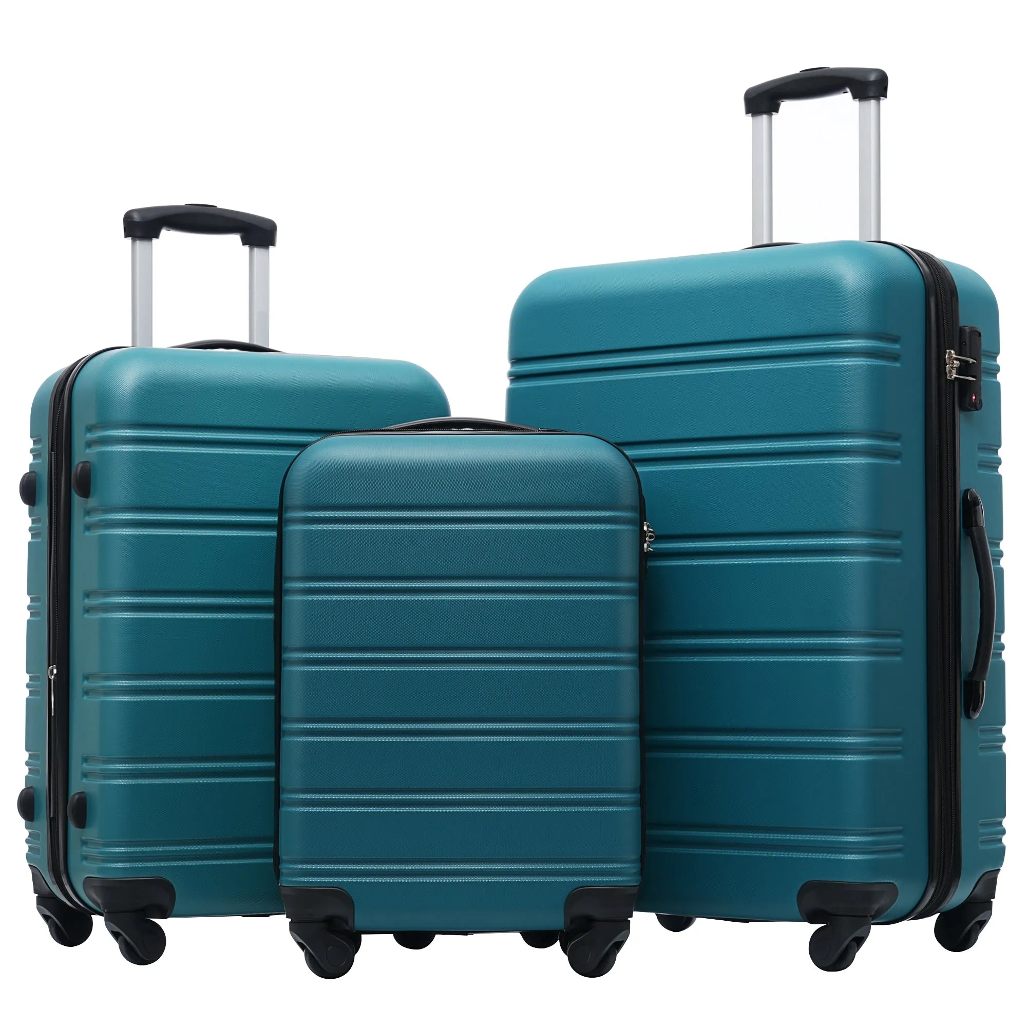 3 Piece Luggage Set Hardside Expandable Spinner Suitcase with TSA Lock Aluminum Handle 20" 24" 28"