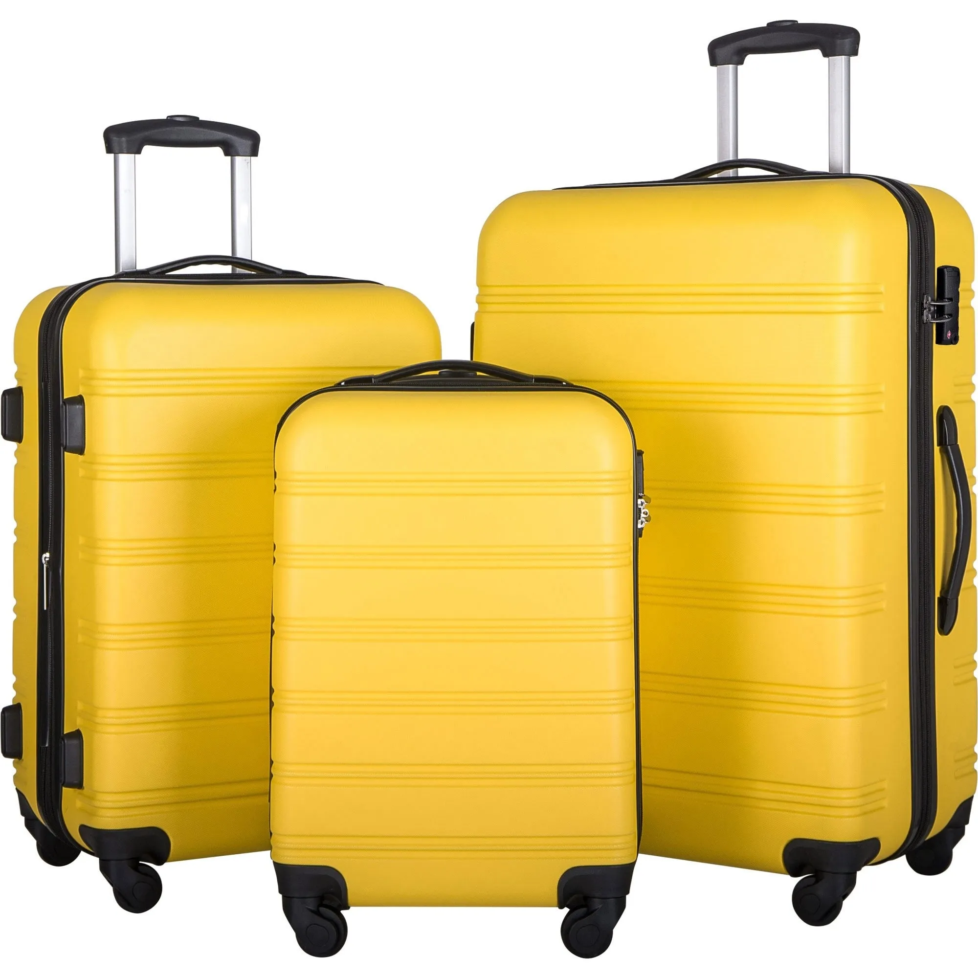 3 Piece Luggage Set Hardside Expandable Spinner Suitcase with TSA Lock Aluminum Handle 20" 24" 28"