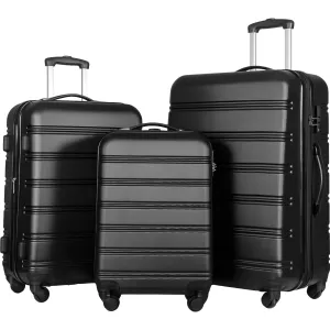 3 Piece Luggage Set Hardside Expandable Spinner Suitcase with TSA Lock Aluminum Handle 20" 24" 28"