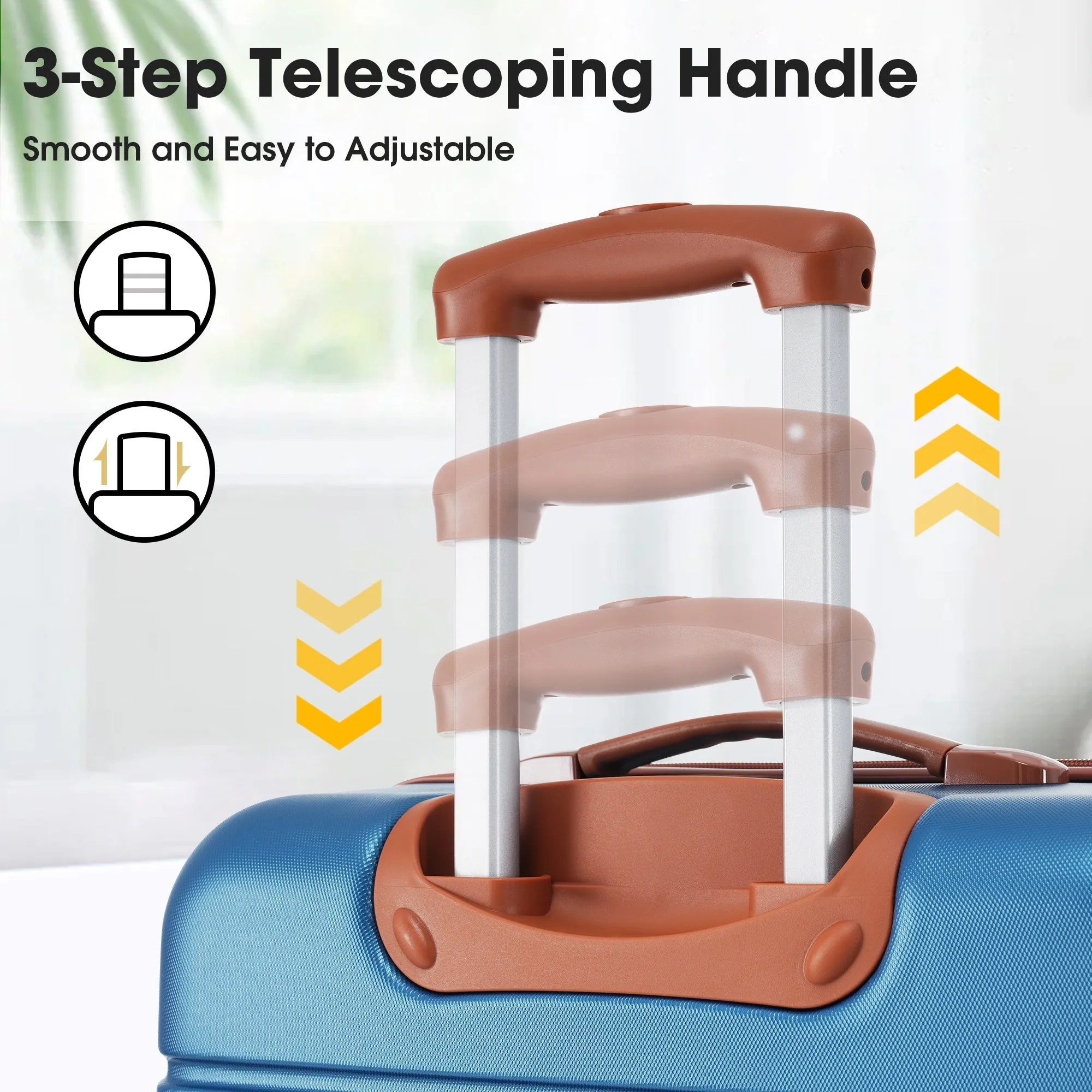 3 Piece Luggage Set Hardside Expandable Spinner Suitcase with TSA Lock Aluminum Handle 20" 24" 28"