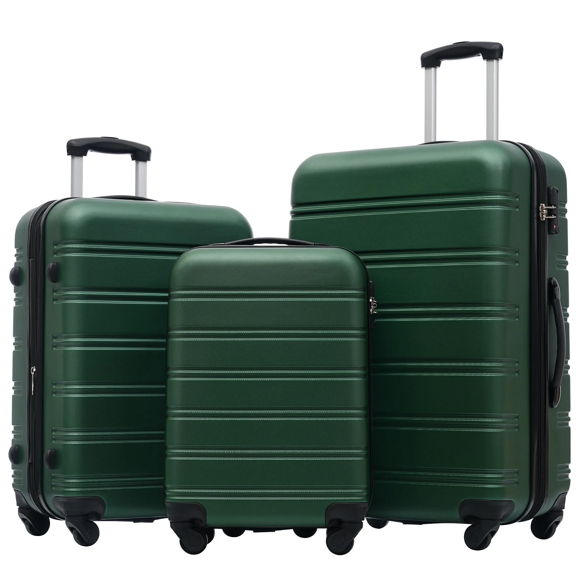 3 Piece Luggage Set Hardside Expandable Spinner Suitcase with TSA Lock Aluminum Handle 20" 24" 28"