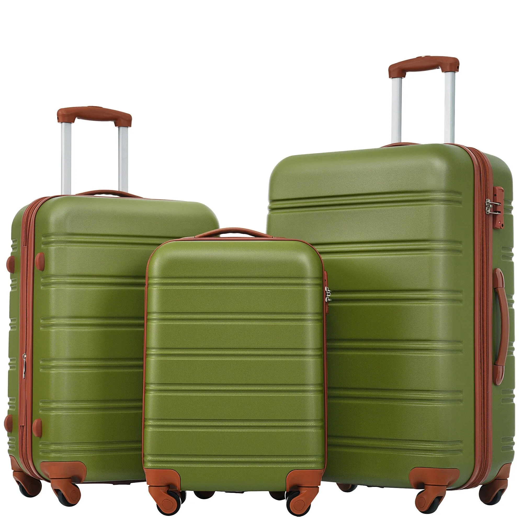 3 Piece Luggage Set Hardside Expandable Spinner Suitcase with TSA Lock Aluminum Handle 20" 24" 28"