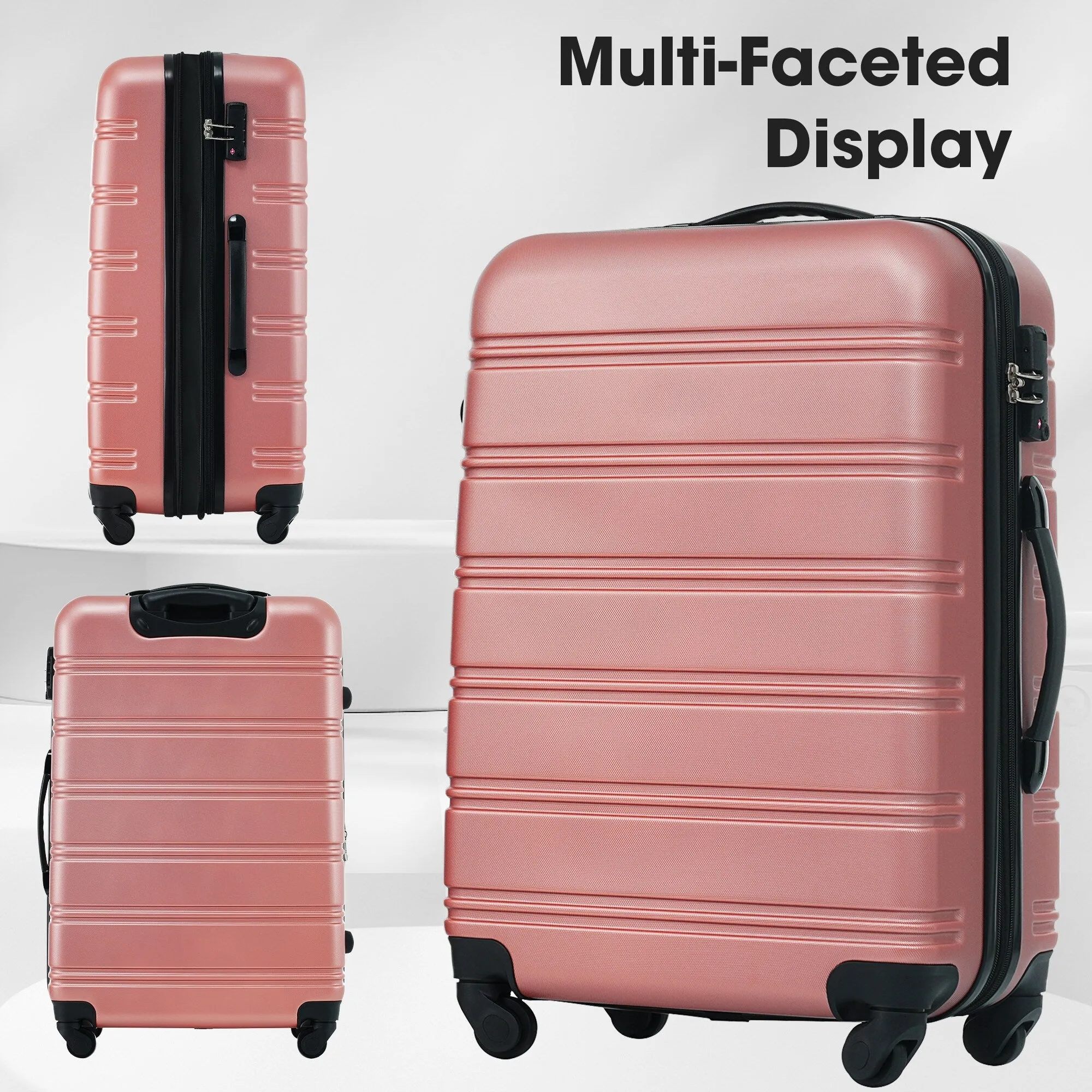 3 Piece Luggage Set Hardside Expandable Spinner Suitcase with TSA Lock Aluminum Handle 20" 24" 28"