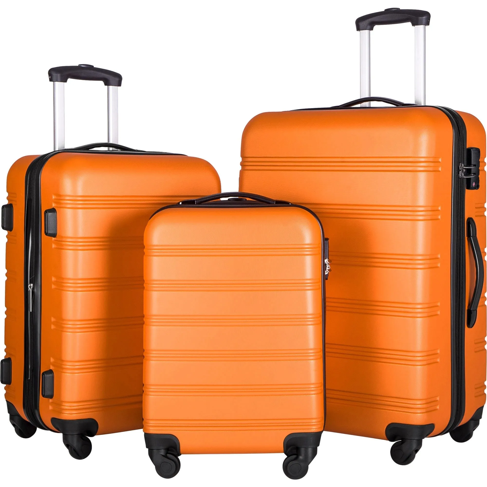 3 Piece Luggage Set Hardside Expandable Spinner Suitcase with TSA Lock Aluminum Handle 20" 24" 28"