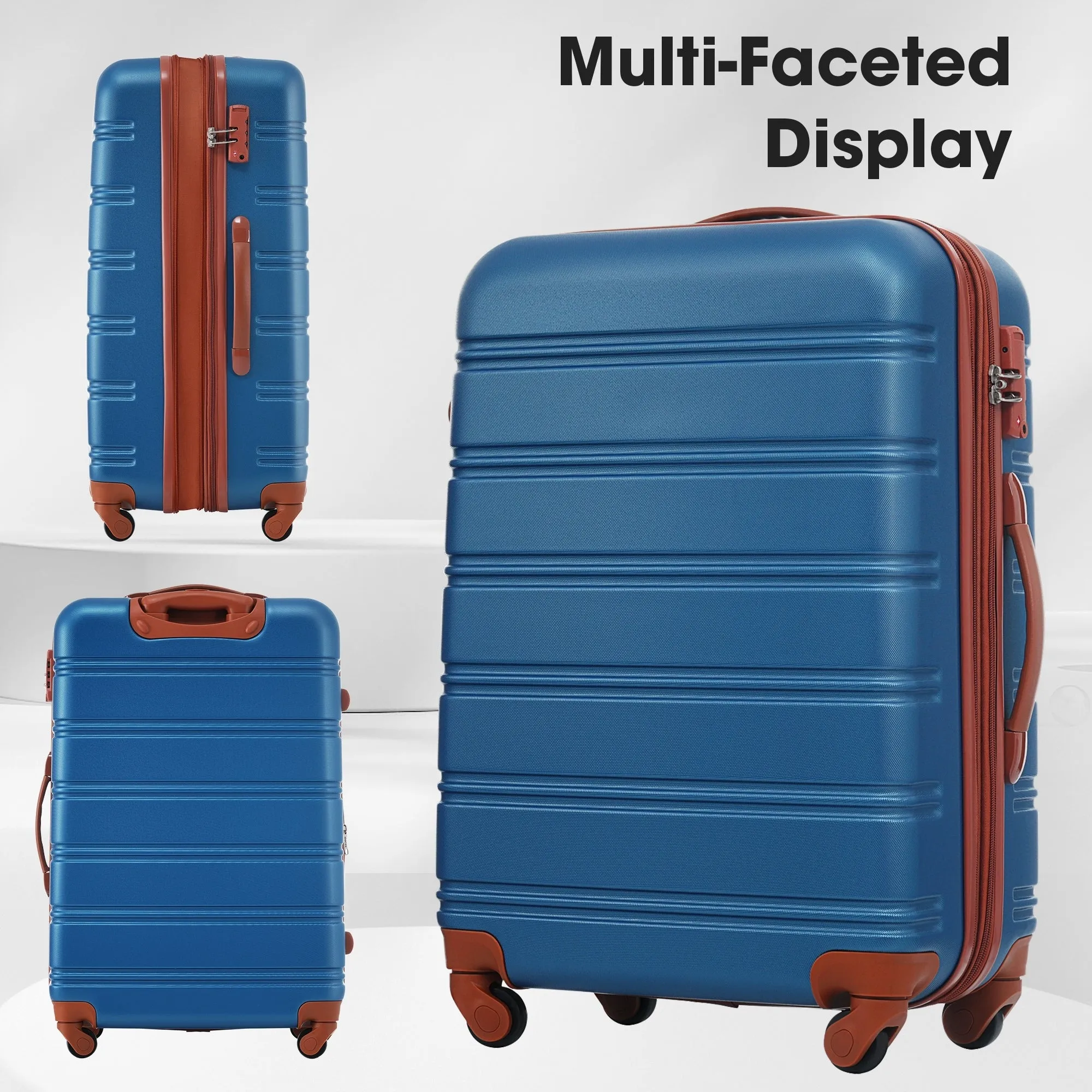 3 Piece Luggage Set Hardside Expandable Spinner Suitcase with TSA Lock Aluminum Handle 20" 24" 28"