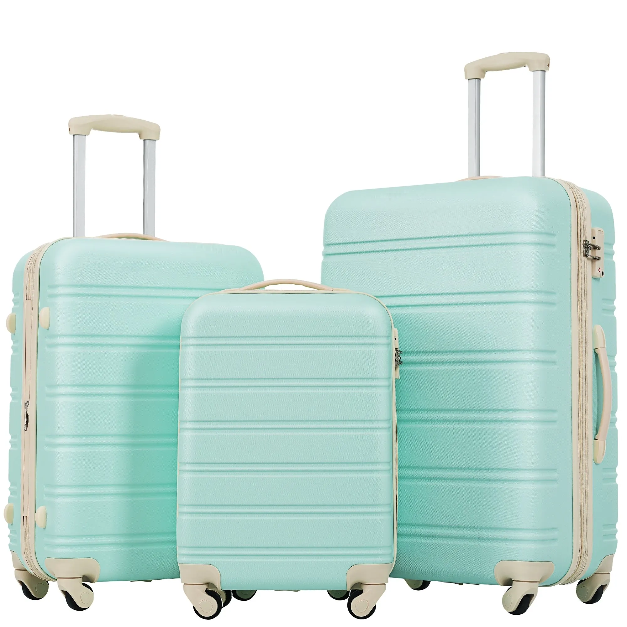 3 Piece Luggage Set Hardside Expandable Spinner Suitcase with TSA Lock Aluminum Handle 20" 24" 28"
