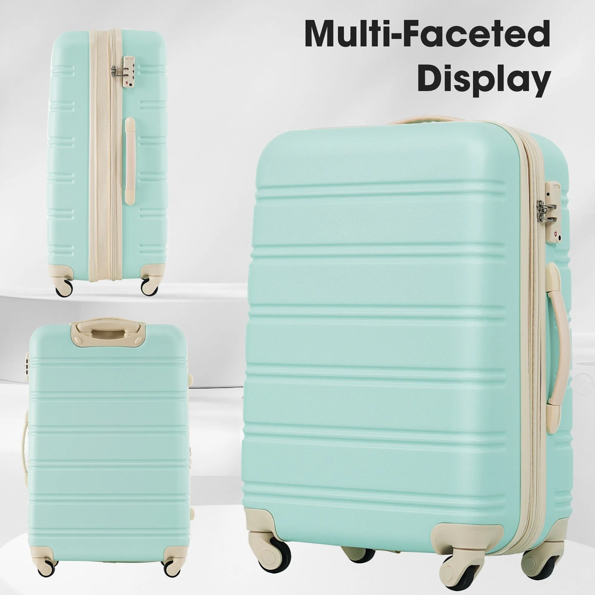 3 Piece Luggage Set Hardside Expandable Spinner Suitcase with TSA Lock Aluminum Handle 20" 24" 28"