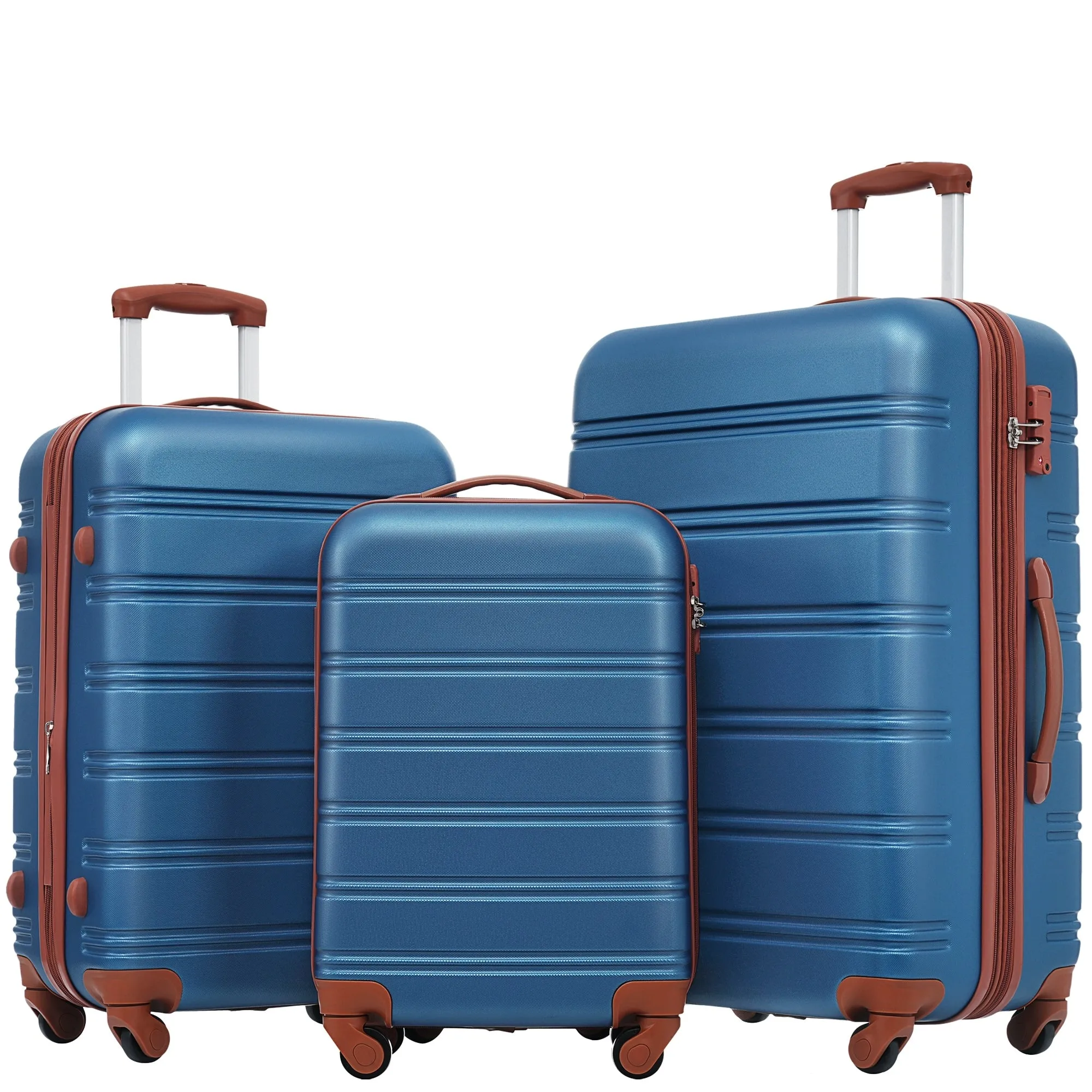 3 Piece Luggage Set Hardside Expandable Spinner Suitcase with TSA Lock Aluminum Handle 20" 24" 28"