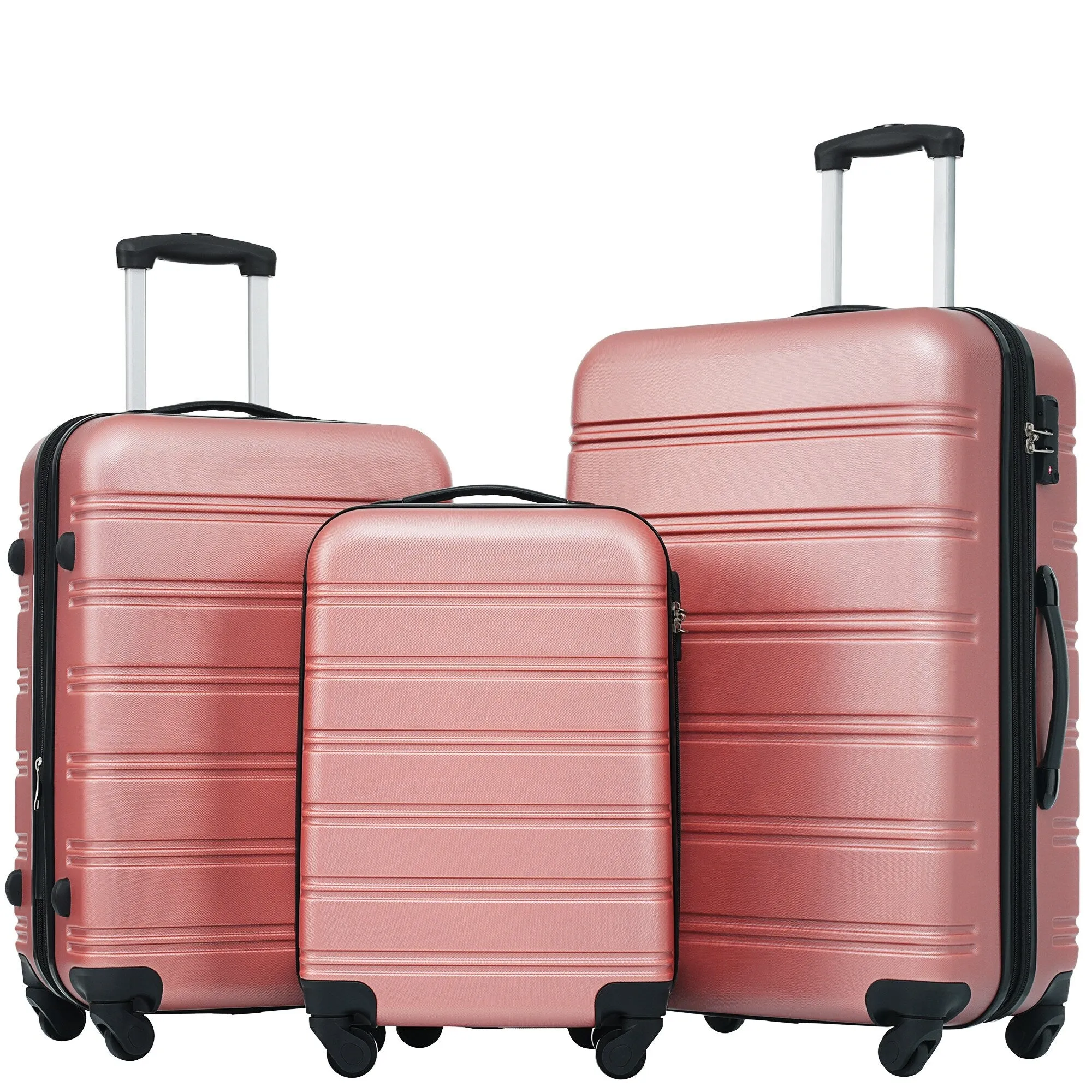 3 Piece Luggage Set Hardside Expandable Spinner Suitcase with TSA Lock Aluminum Handle 20" 24" 28"
