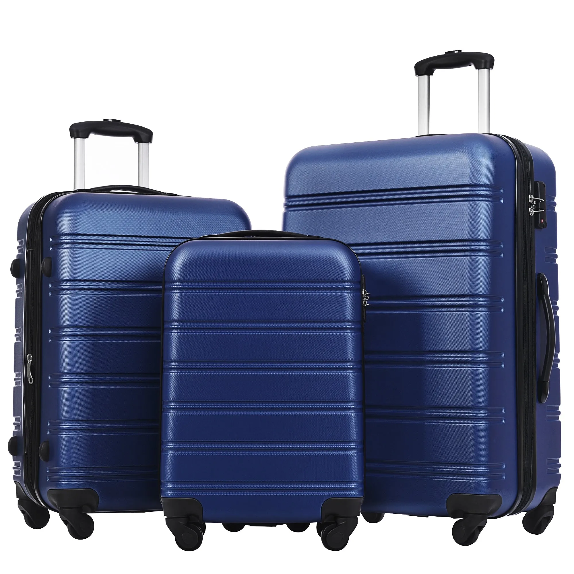 3 Piece Luggage Set Hardside Expandable Spinner Suitcase with TSA Lock Aluminum Handle 20" 24" 28"