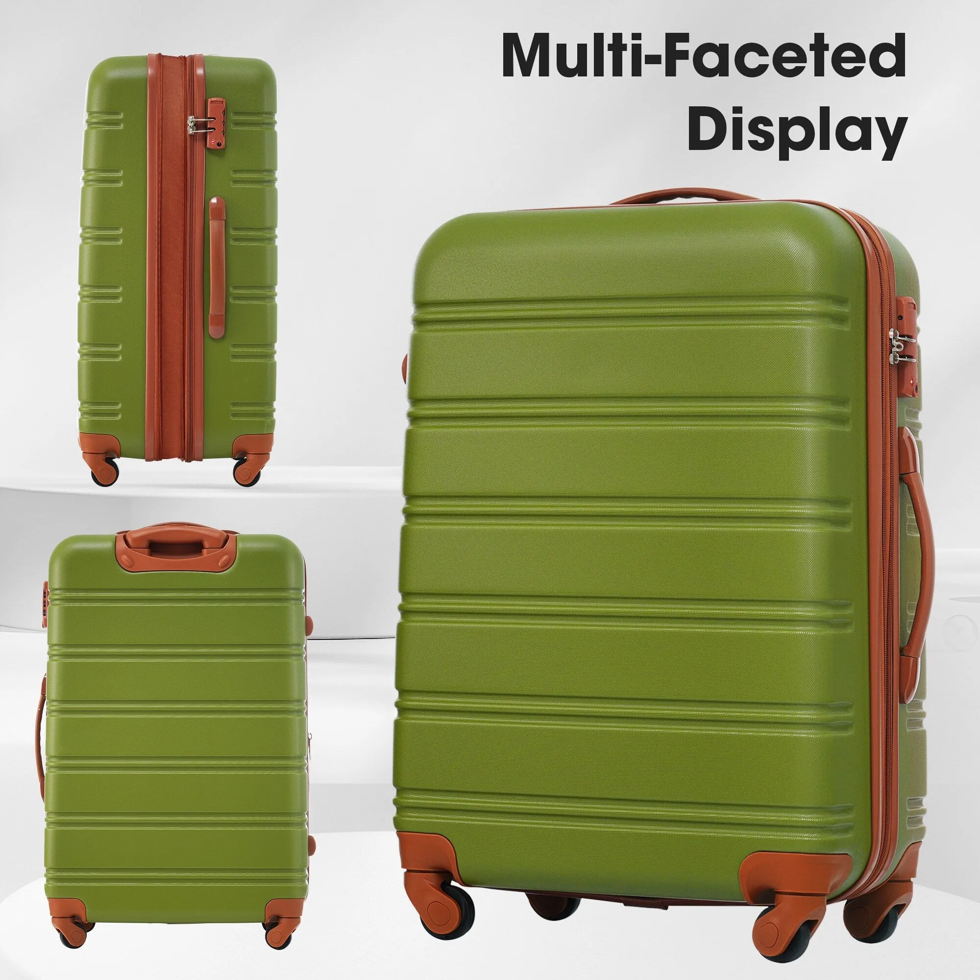 3 Piece Luggage Set Hardside Expandable Spinner Suitcase with TSA Lock Aluminum Handle 20" 24" 28"