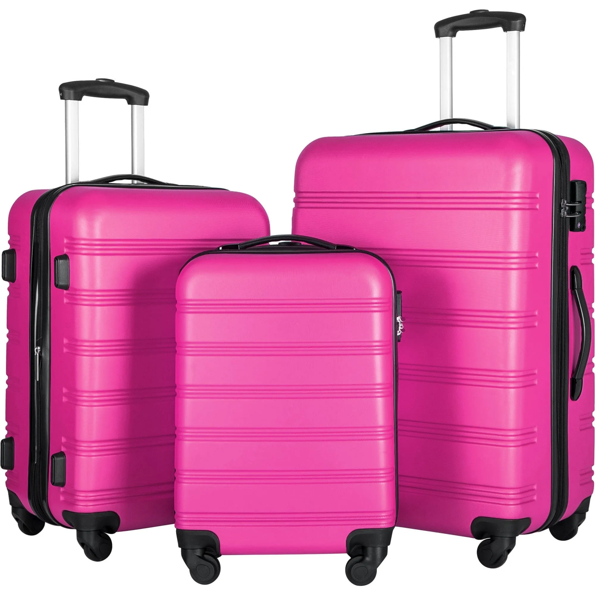 3 Piece Luggage Set Hardside Expandable Spinner Suitcase with TSA Lock Aluminum Handle 20" 24" 28"