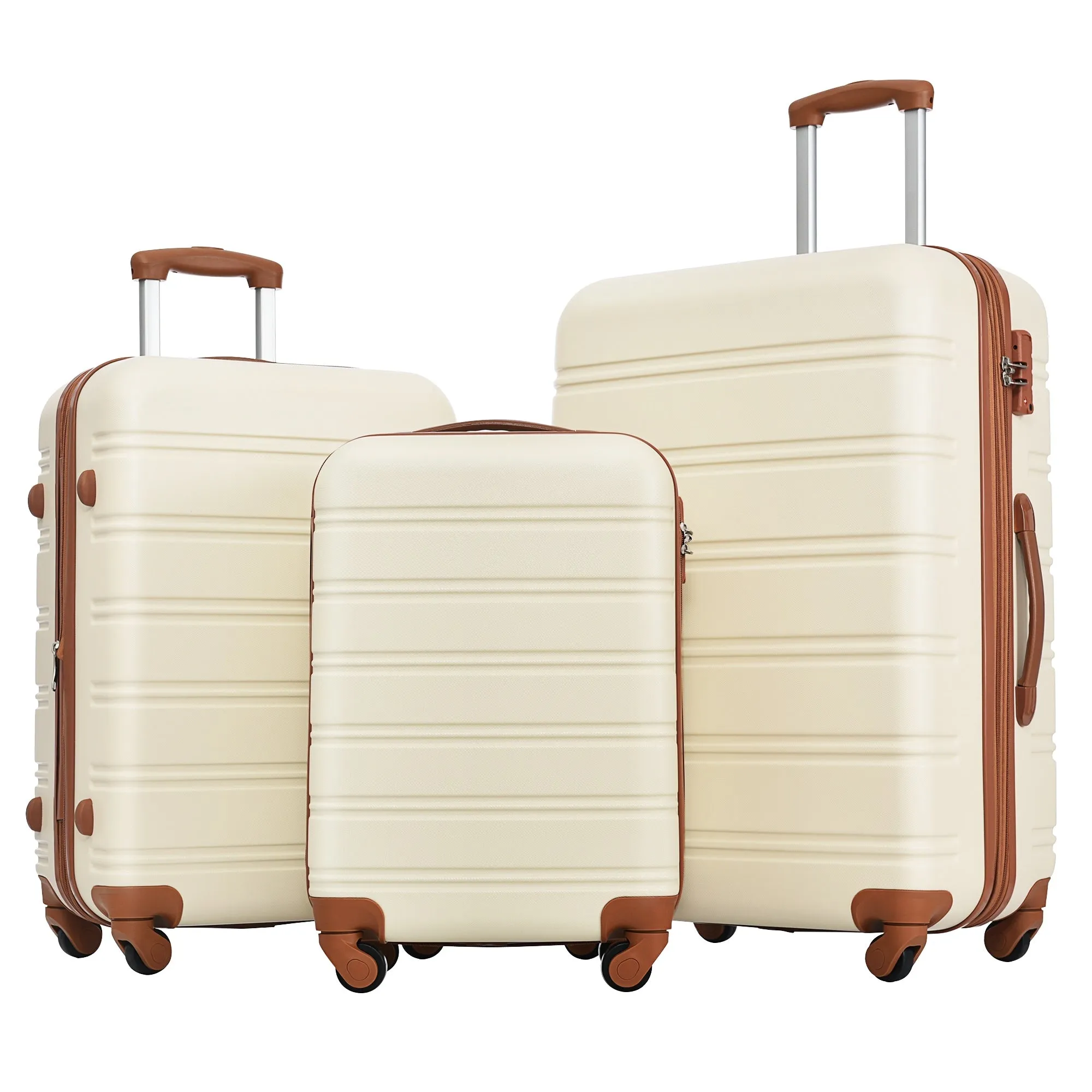 3 Piece Luggage Set Hardside Expandable Spinner Suitcase with TSA Lock Aluminum Handle 20" 24" 28"