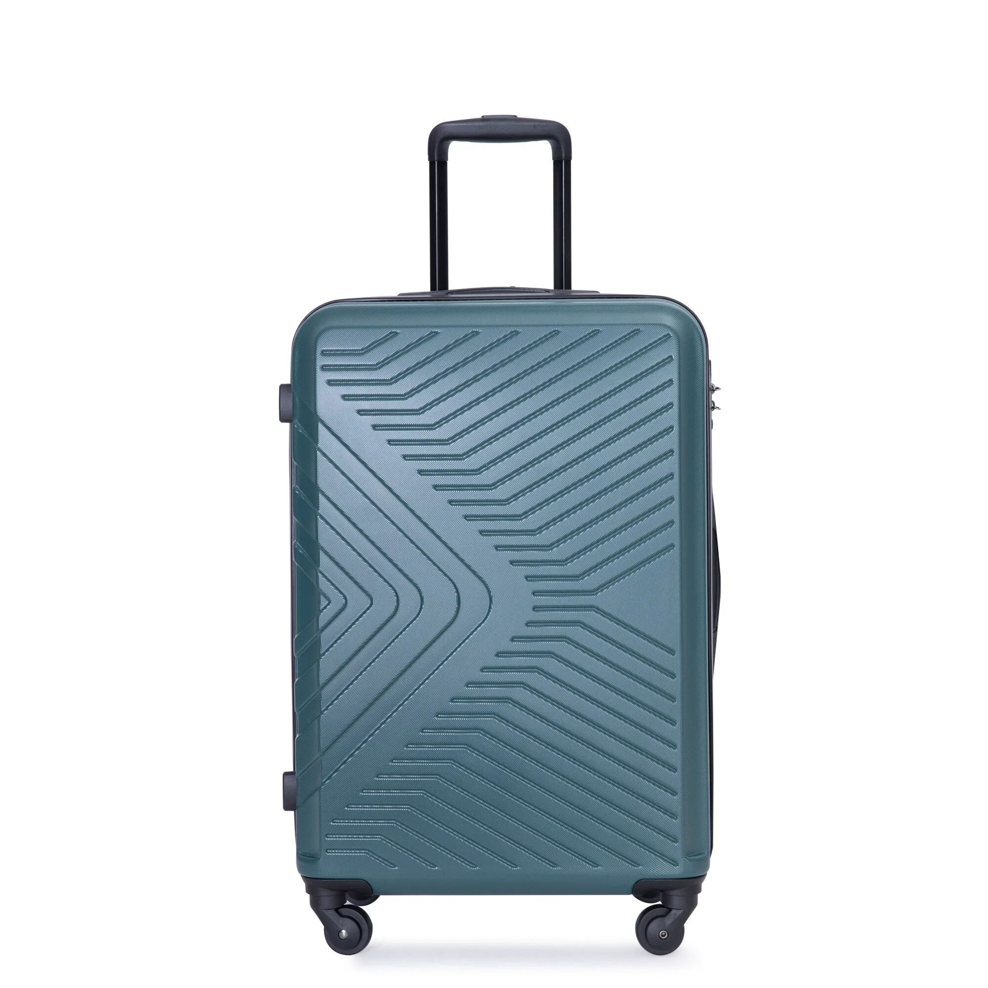 3 Piece Luggage Sets ABS Lightweight Suitcase with Two Hooks, Spinner Wheels, TSA Lock, (20/24/28)