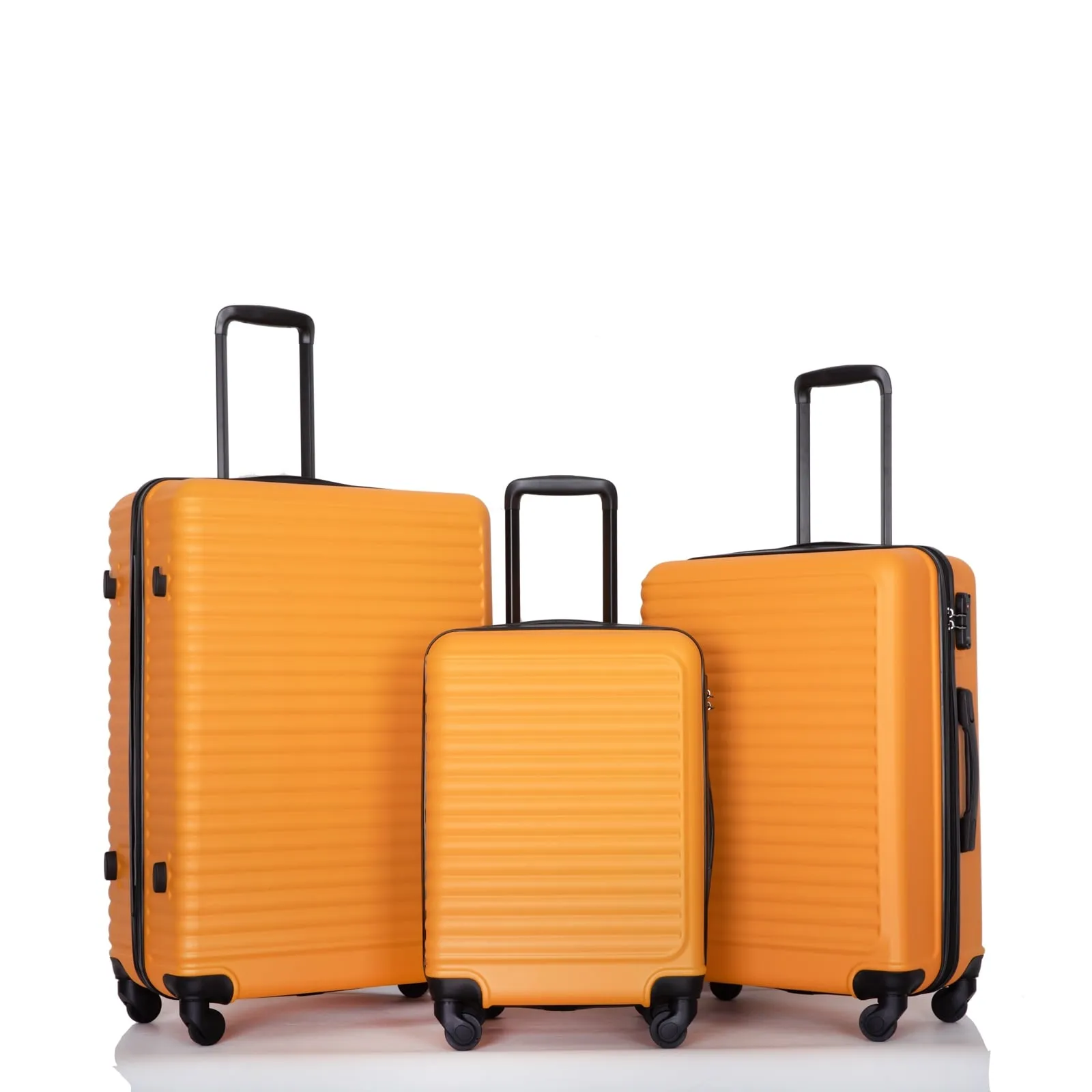 3 Piece Luggage Sets ABS Lightweight Suitcase with Two Hooks, Spinner Wheels, TSA Lock, (20/24/28)