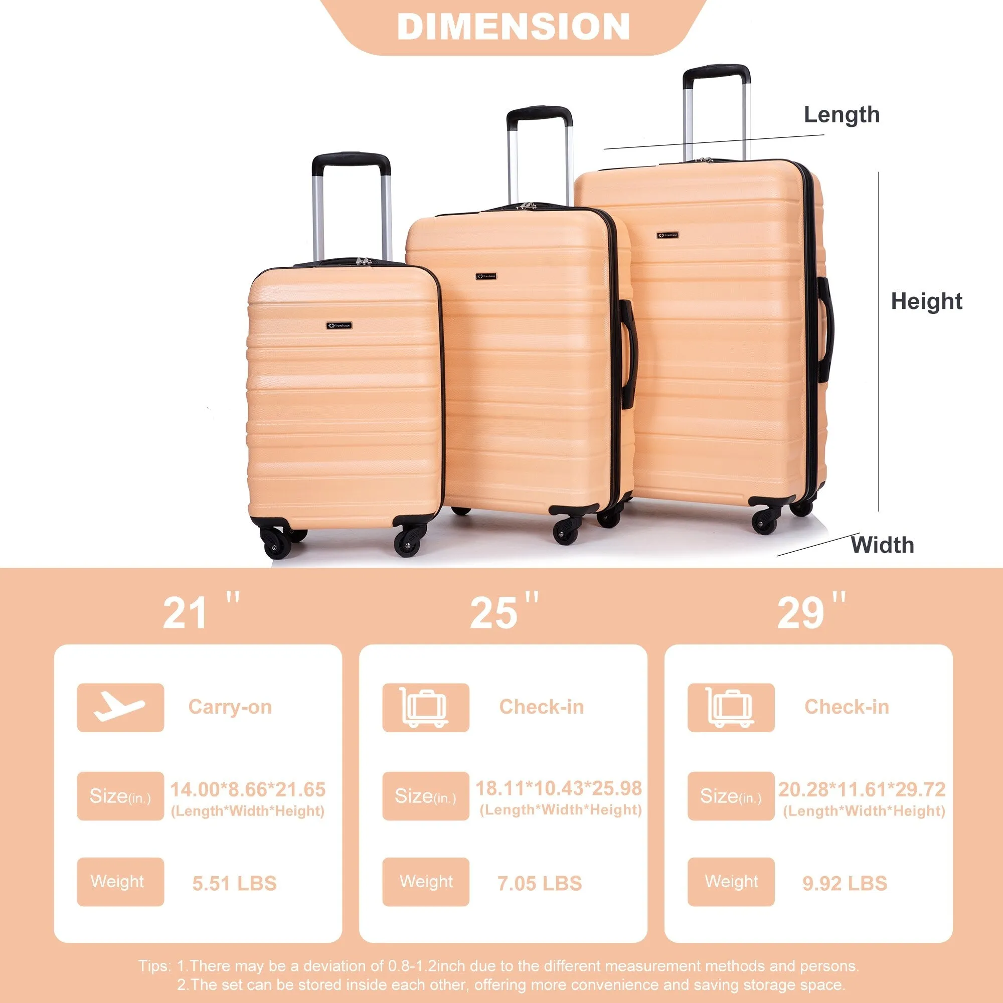 3 Piece Luggage Sets Suitcase/Trunk /Check-in Luggage /Carry-on Luggage