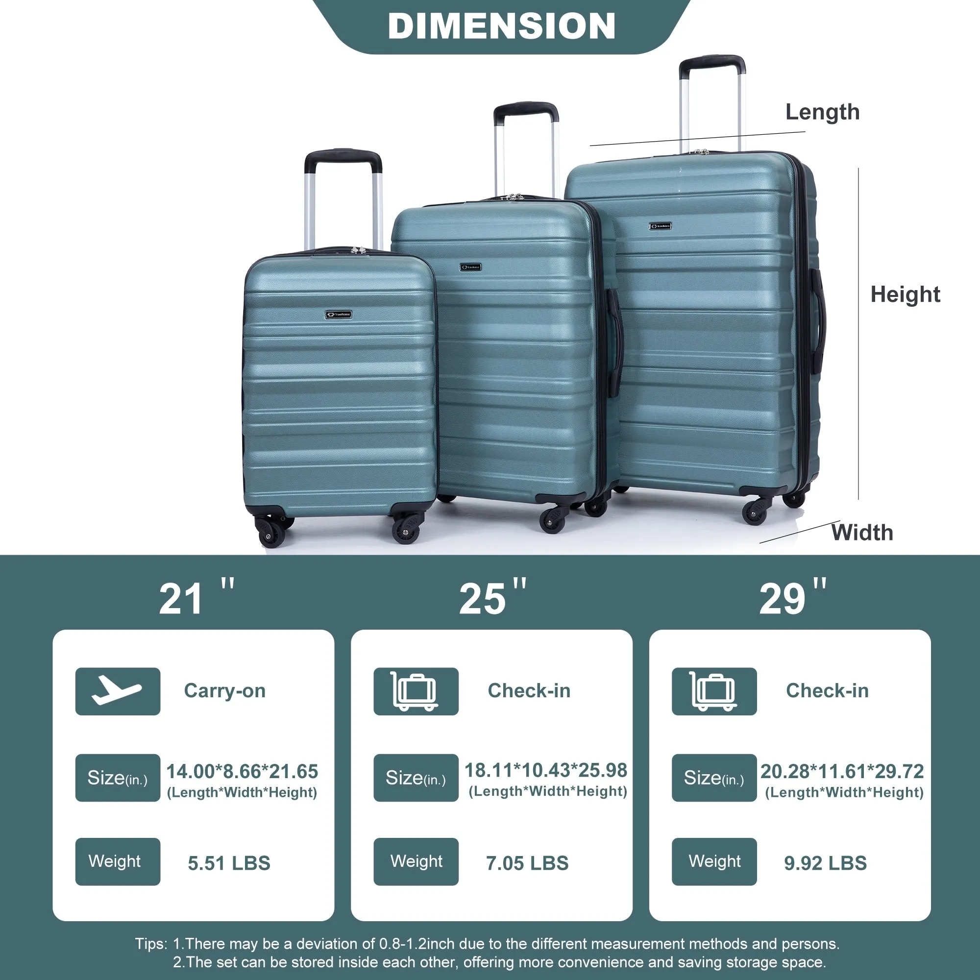 3 Piece Luggage Sets Suitcase/Trunk /Check-in Luggage /Carry-on Luggage