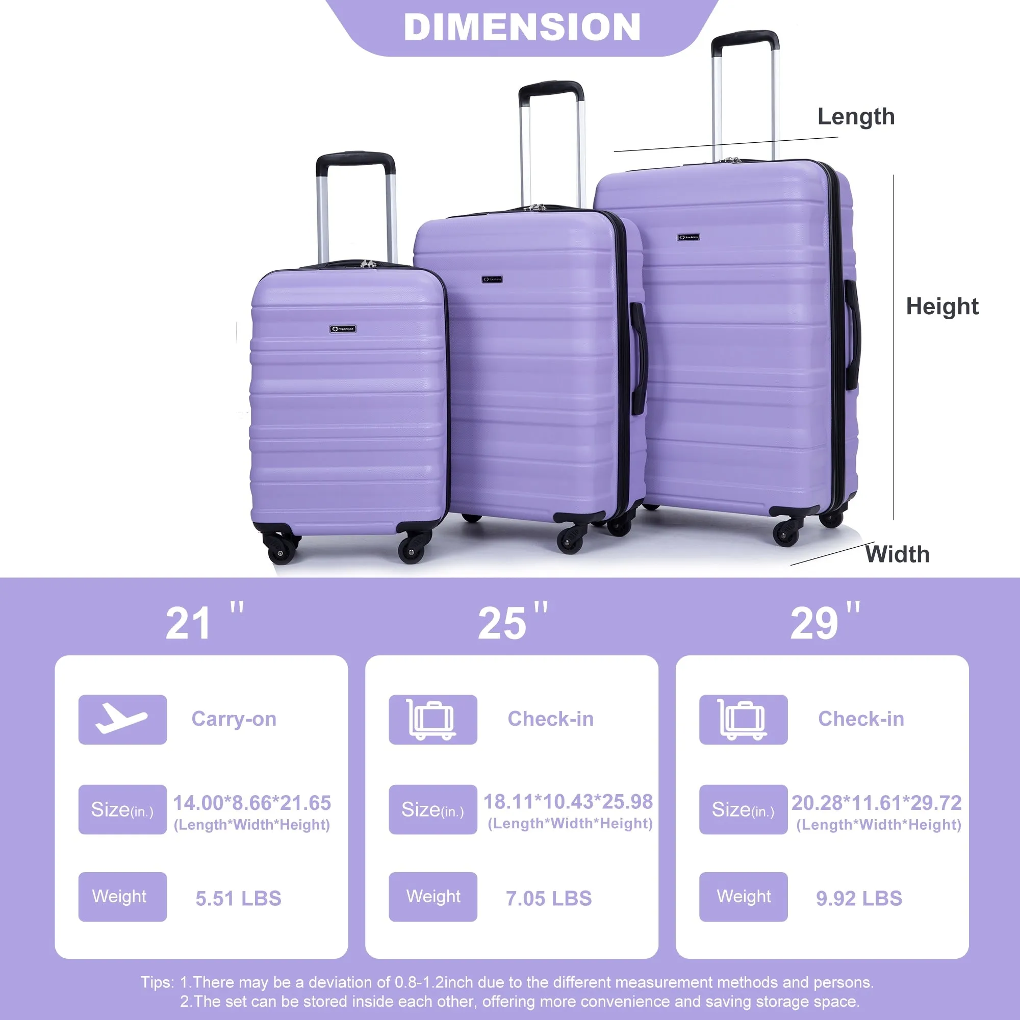 3 Piece Luggage Sets Suitcase/Trunk /Check-in Luggage /Carry-on Luggage
