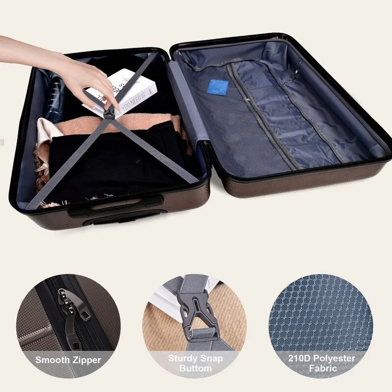3 Piece Luggage Suitcase Sets with Spinner Wheels and TSA lock,20"/24"/28"