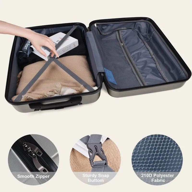 3 Piece Luggage Suitcase Sets with Spinner Wheels and TSA lock,20"/24"/28"