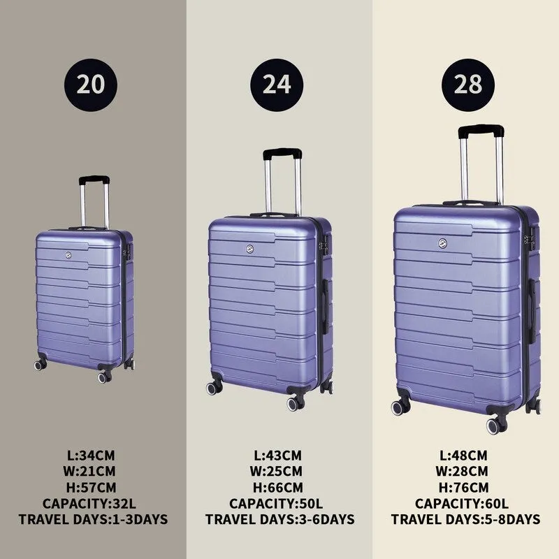 3 Piece Luggage Suitcase Sets with Spinner Wheels and TSA lock,20"/24"/28"