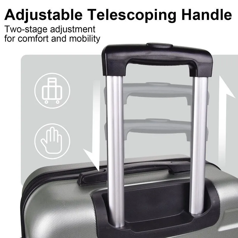 3 Piece Luggage Suitcase Sets with Spinner Wheels and TSA lock,20"/24"/28"