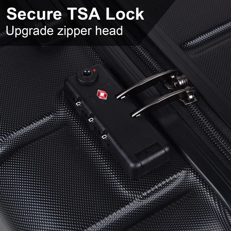 3 Piece Luggage Suitcase Sets with Spinner Wheels and TSA lock,20"/24"/28"