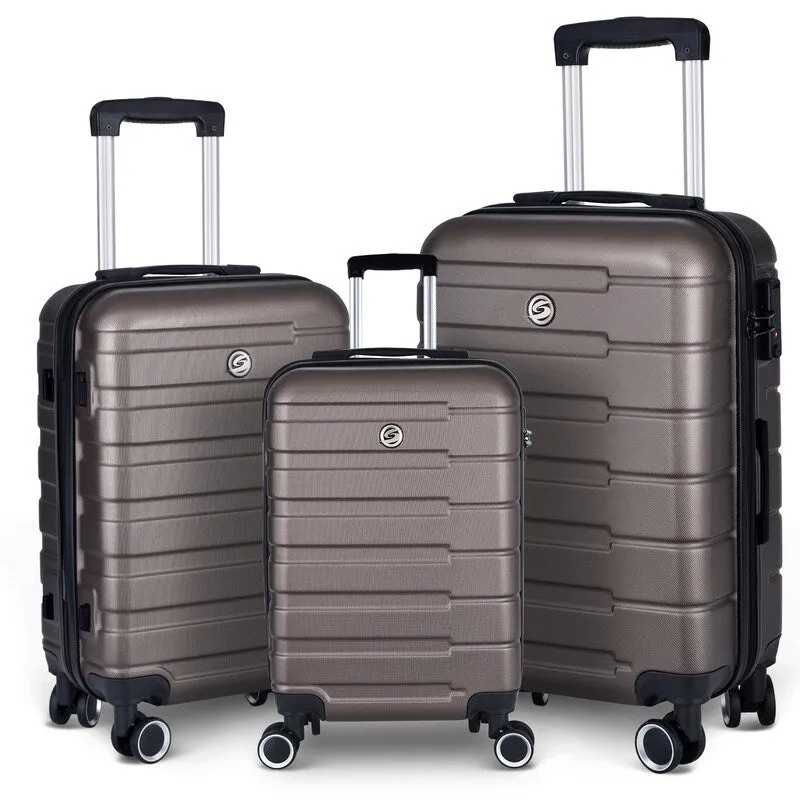3 Piece Luggage Suitcase Sets with Spinner Wheels and TSA lock,20"/24"/28"