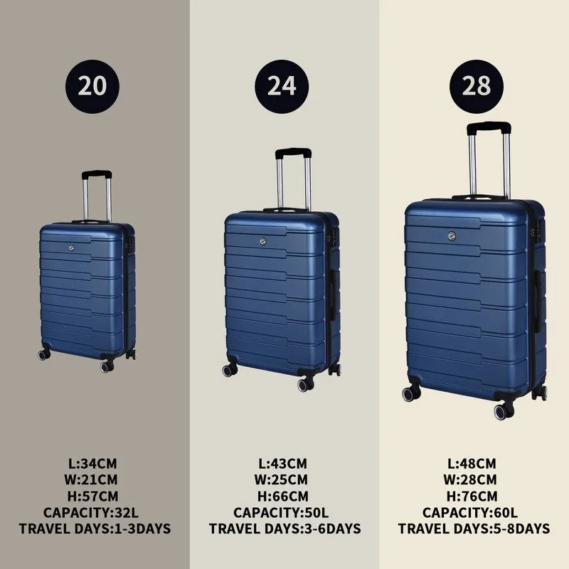 3 Piece Luggage Suitcase Sets with Spinner Wheels and TSA lock,20"/24"/28"