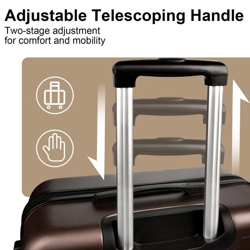 3 Piece Luggage Suitcase Sets with Spinner Wheels and TSA lock,20"/24"/28"
